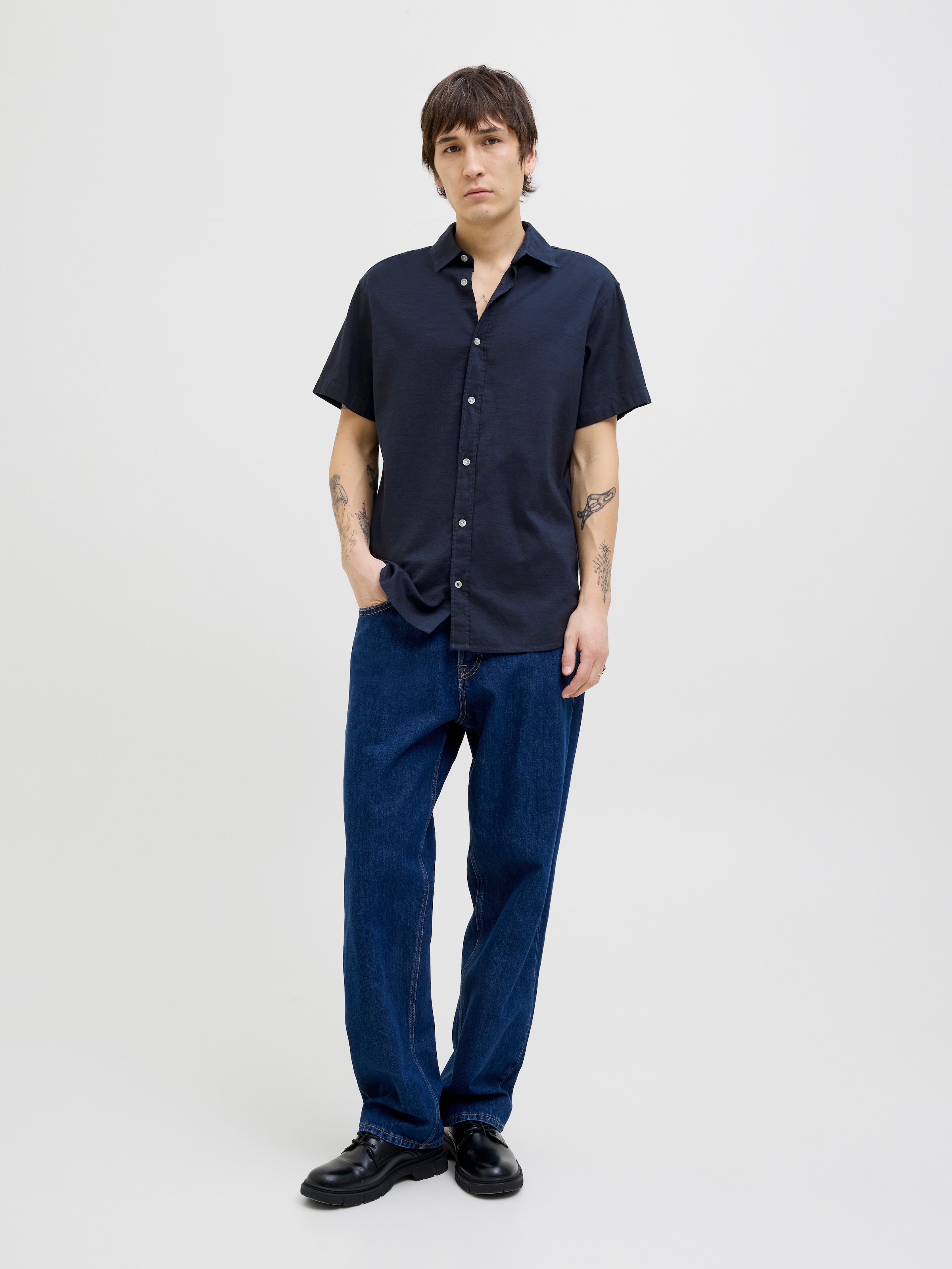 Jack & Jones Kurzarmhemd »JJPIERRE SLUB SHIRT SS«