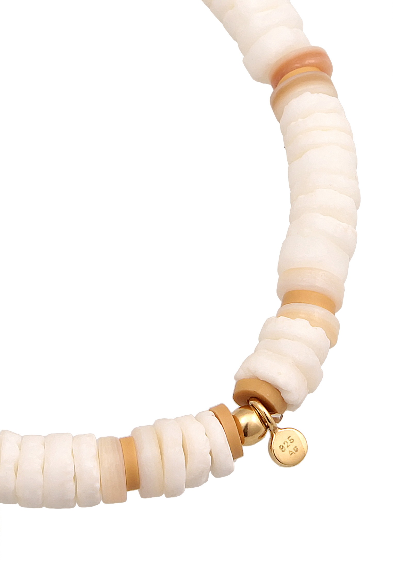 Elli Armkette »Armband Heishi Beads Surfer Strand Style 925 Silber«