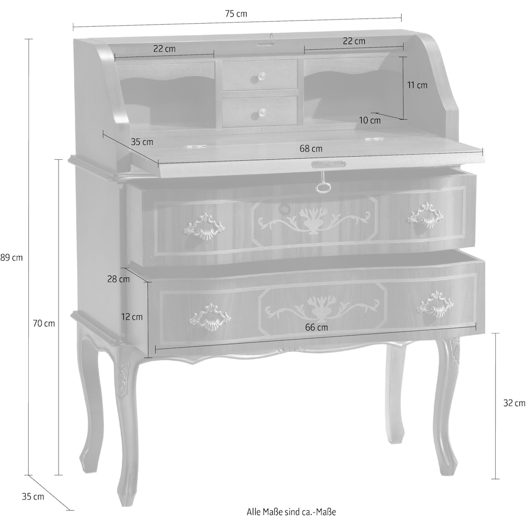 Home affaire Sekretär »GIOTTO 023«, Breite 75 cm