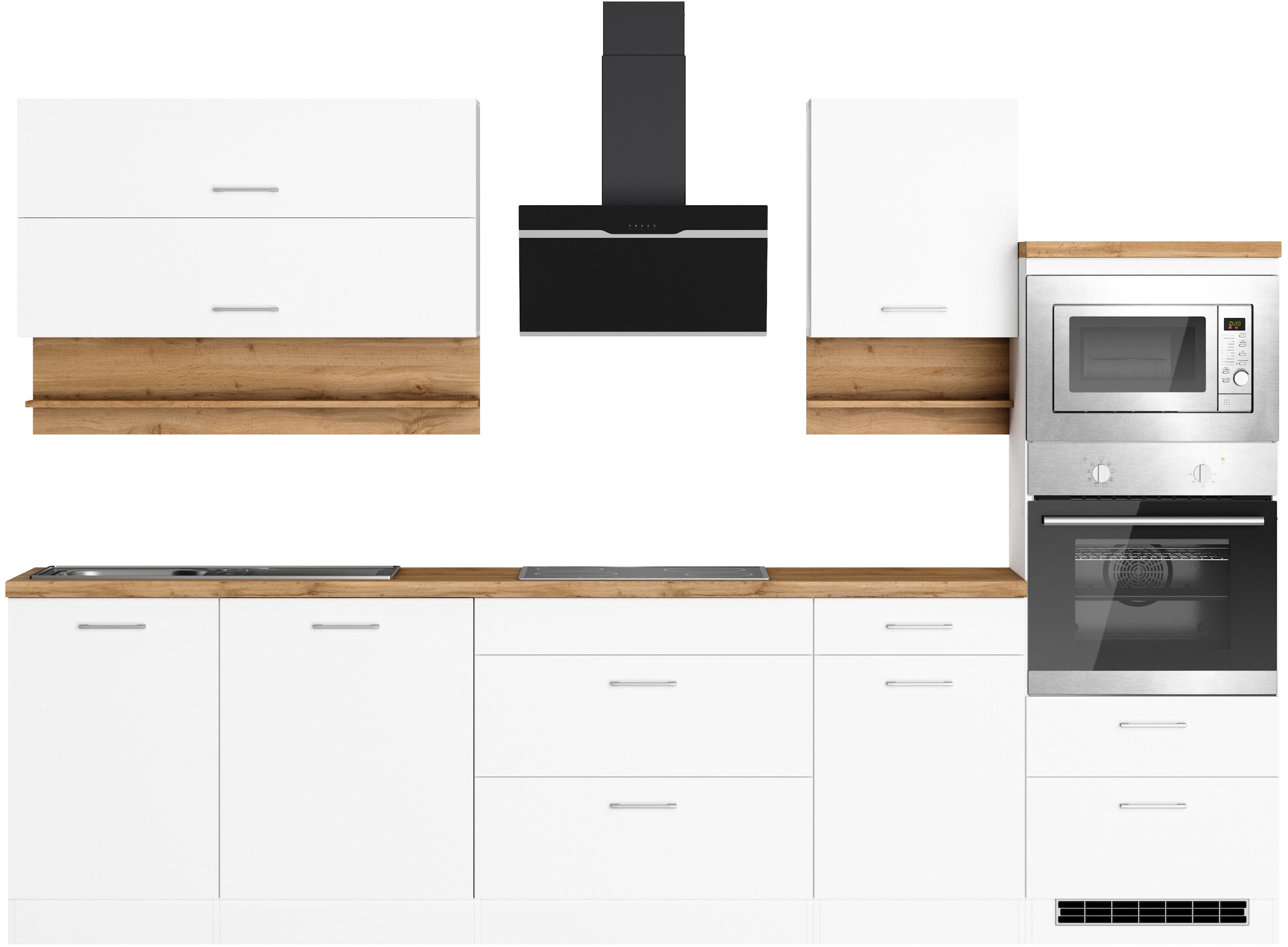 KOCHSTATION Küchenzeile "KS-Milan" 300 cm breit, viel Stauraum, wahlweise m günstig online kaufen