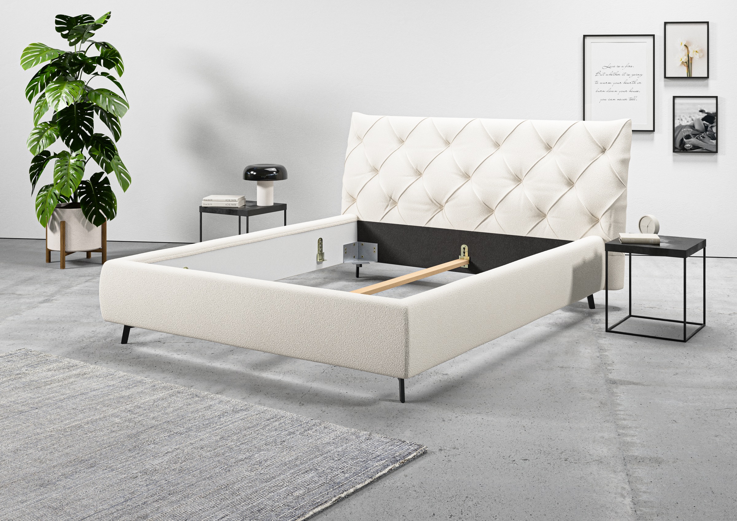 Home affaire Polsterbett "Elloree, in 4 Breiten bis 200cm, auch in Leder" K günstig online kaufen