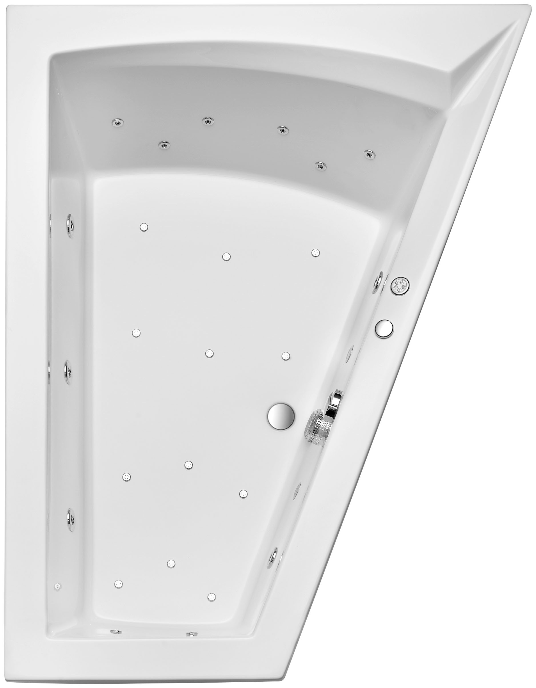 Whirlpool-Badewanne OTTOFOND, B:100cm L:170cm, weiß, Sanitäracryl, Badewannen, "Galia I Mod. A", 170x100 cm