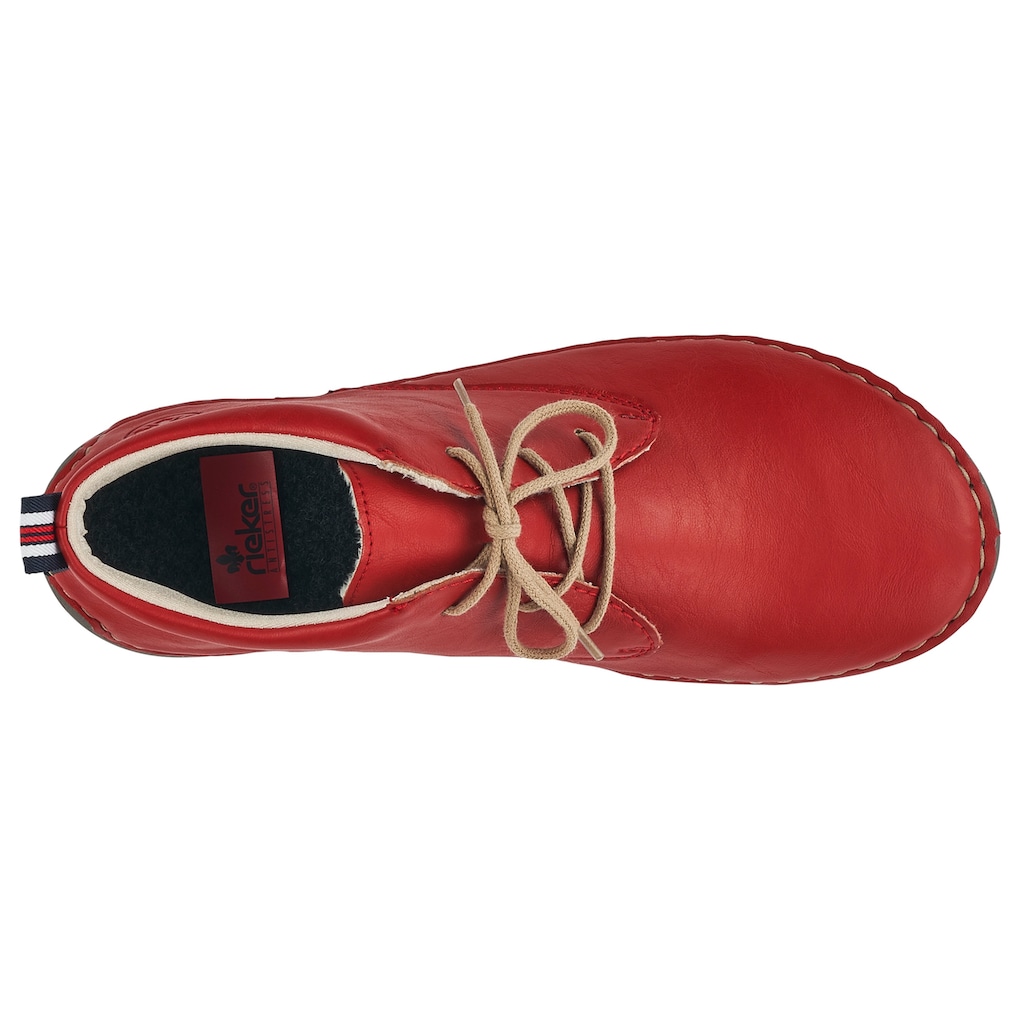 Schuhe Stiefeletten Rieker Schnürboots, mit Rahmennaht rot