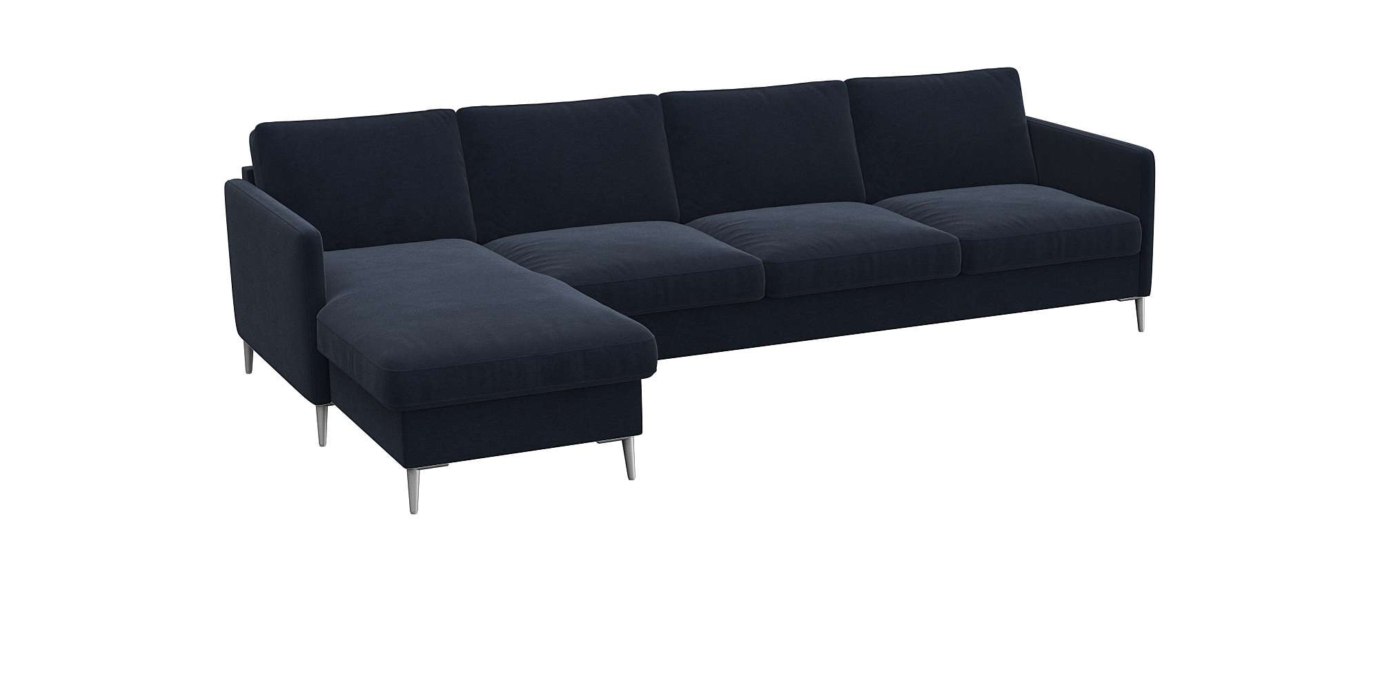 FLEXLUX Ecksofa »Fiore, super Sitzkomfort durch Kaltschaum im Sitz, L-Form«, schmale Armlehnen, Füße Alu