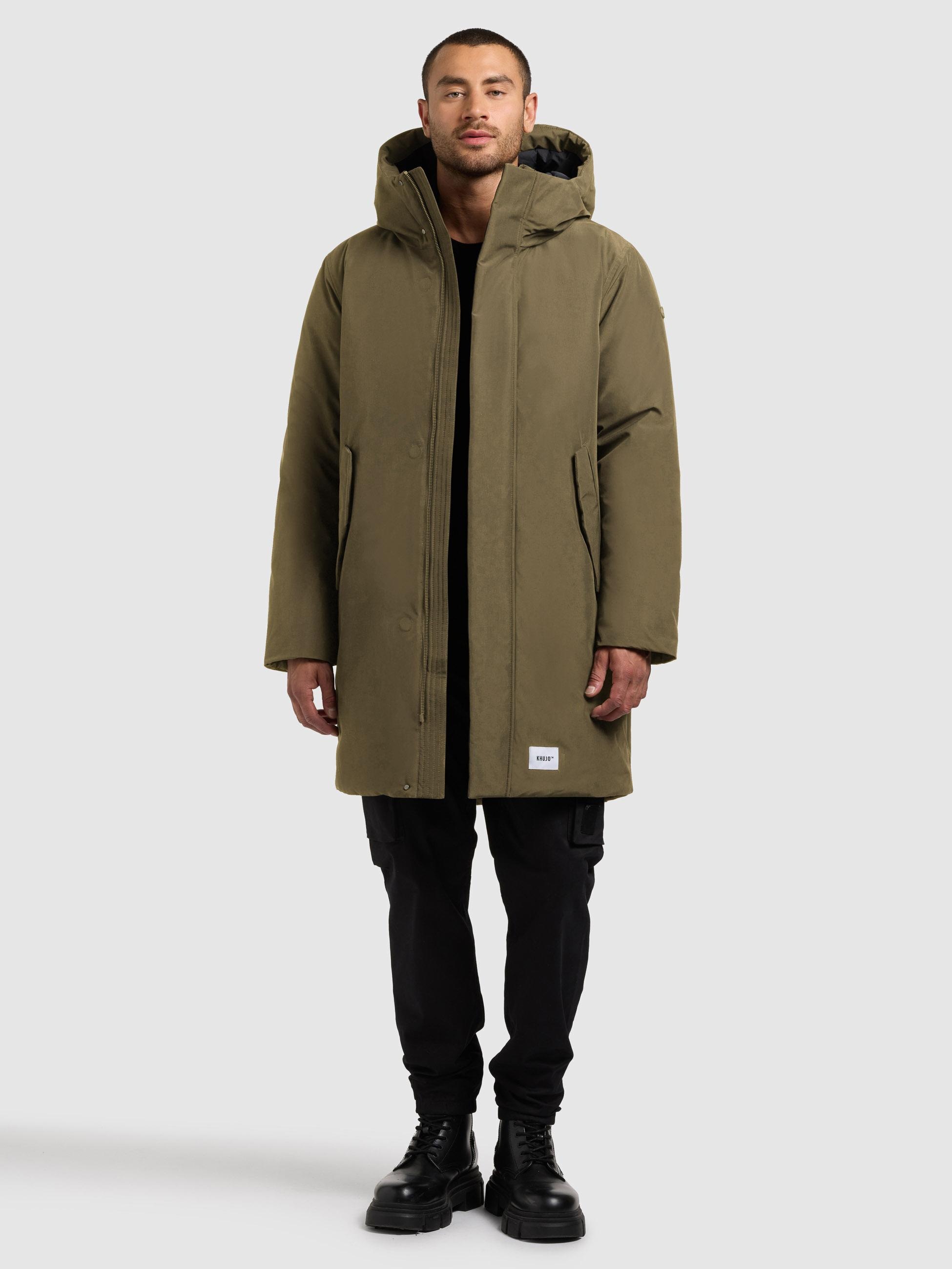 khujo Wintermantel »Fogg« Langer Herren Mantel mit magnetischen Details