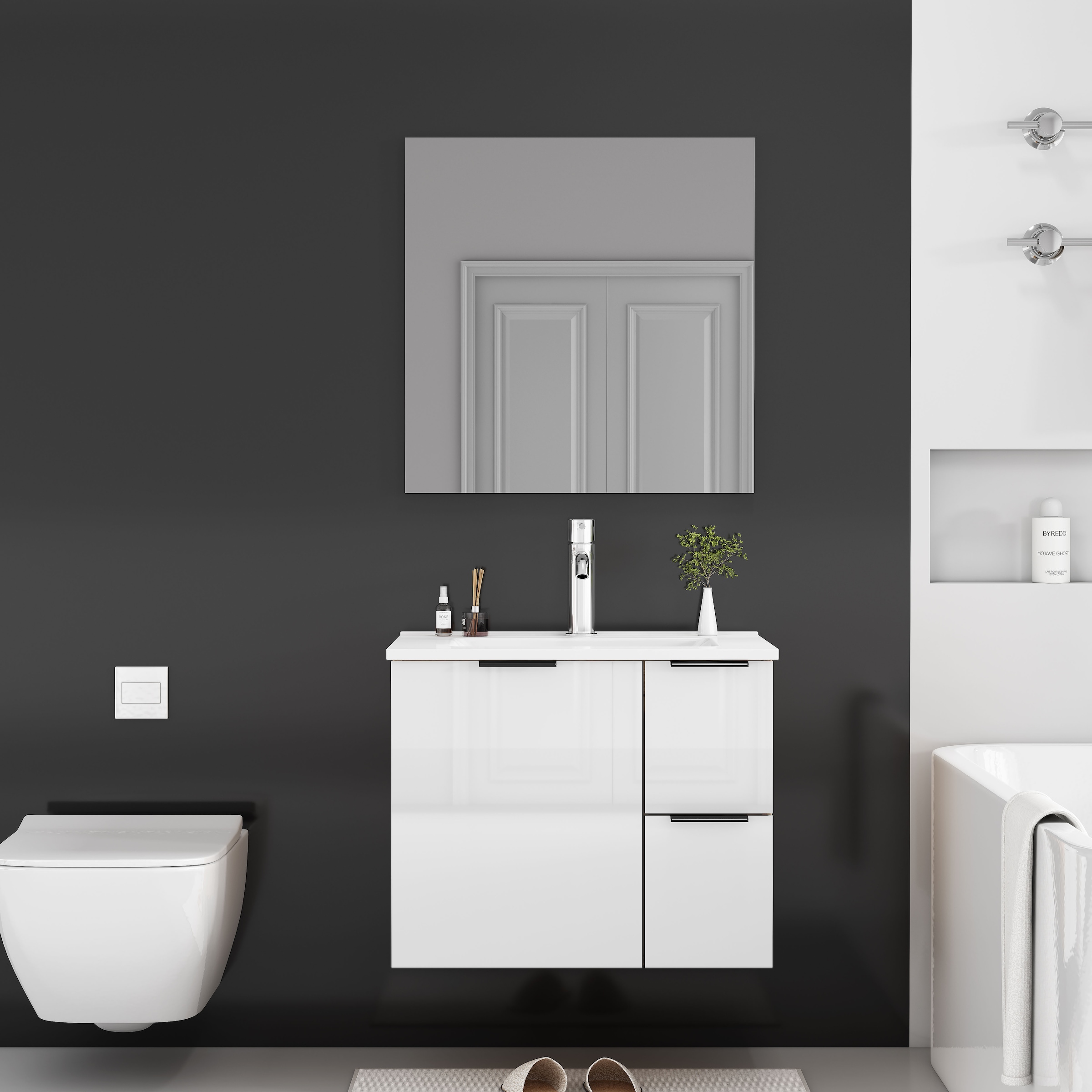 OTTO home Waschtisch »Picante« inkl. Keramikbecken, 60 und 80 cm, 1Tür + 2 Schubladen, wandhängend