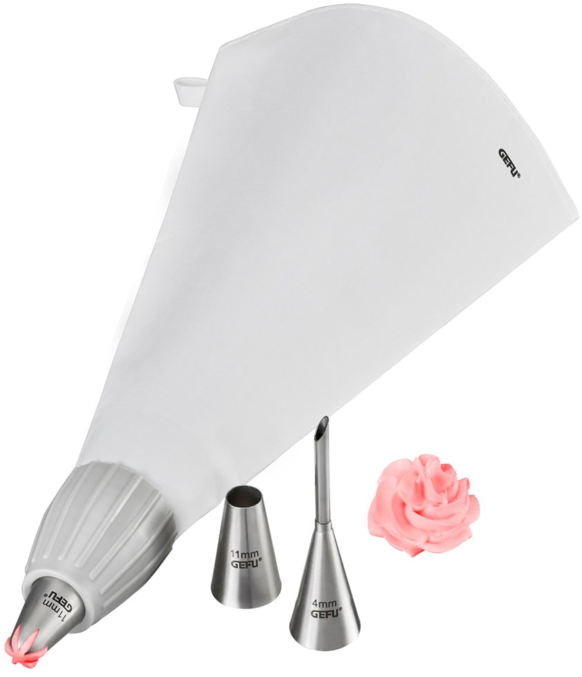 GEFU Spritzbeutel "DECORE SET", H:5cm L:20cm T:5cm, weiß, Spritzbeutel, verzieren von Kuchen