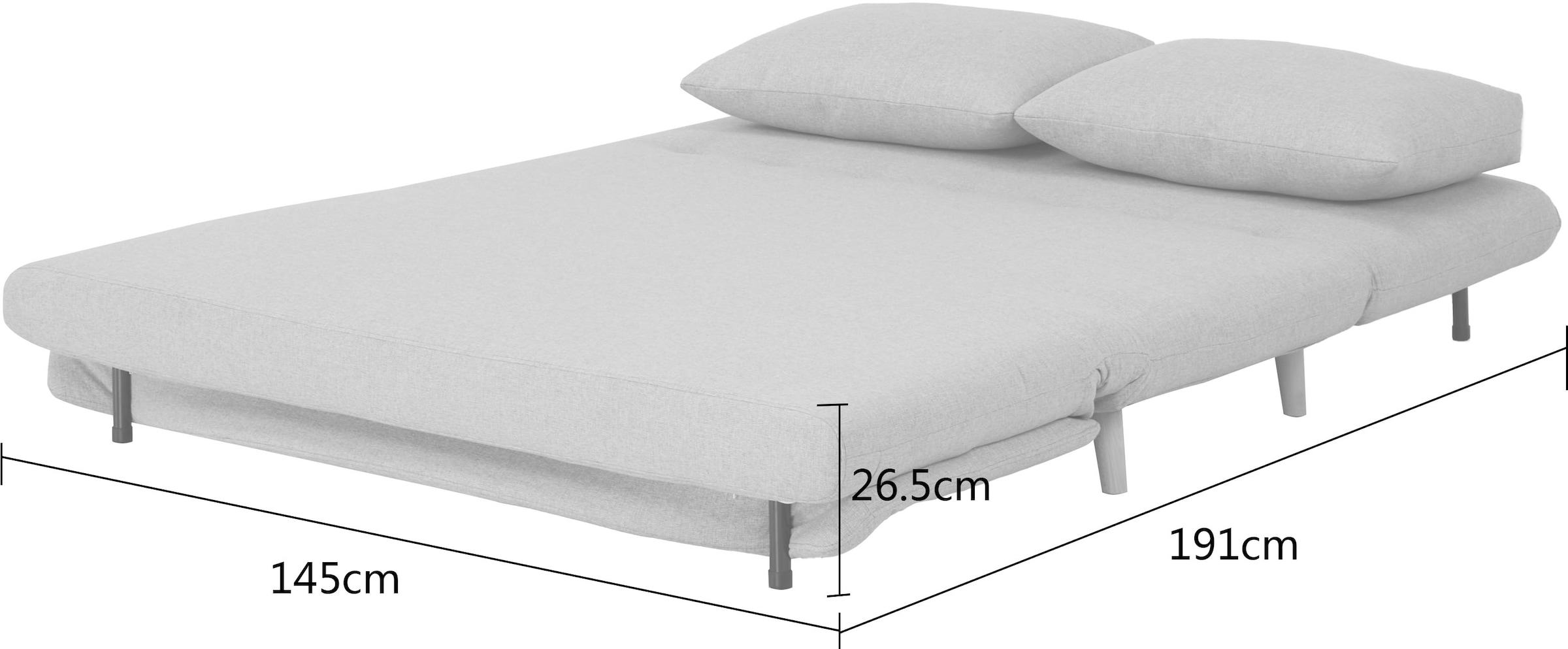 INOSIGN 2-Sitzer »AINSLEYSLEEPL«, Verstellbare Rückenlehne und Sofa mit Bettfunktion
