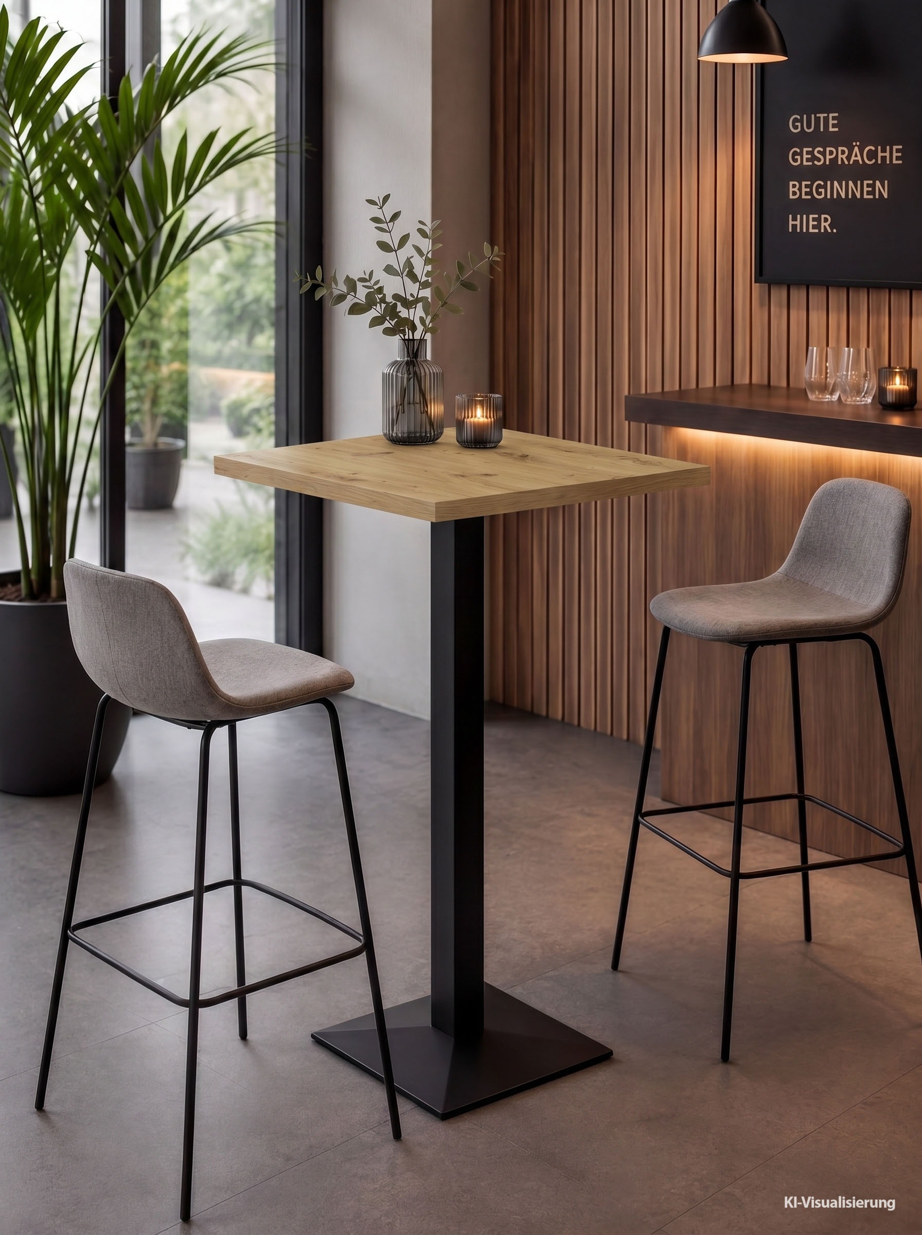 Mäusbacher "Big Bistro Metall" Quadrat-Säulengestell, eckige Platte BHT 70x105x70 cm