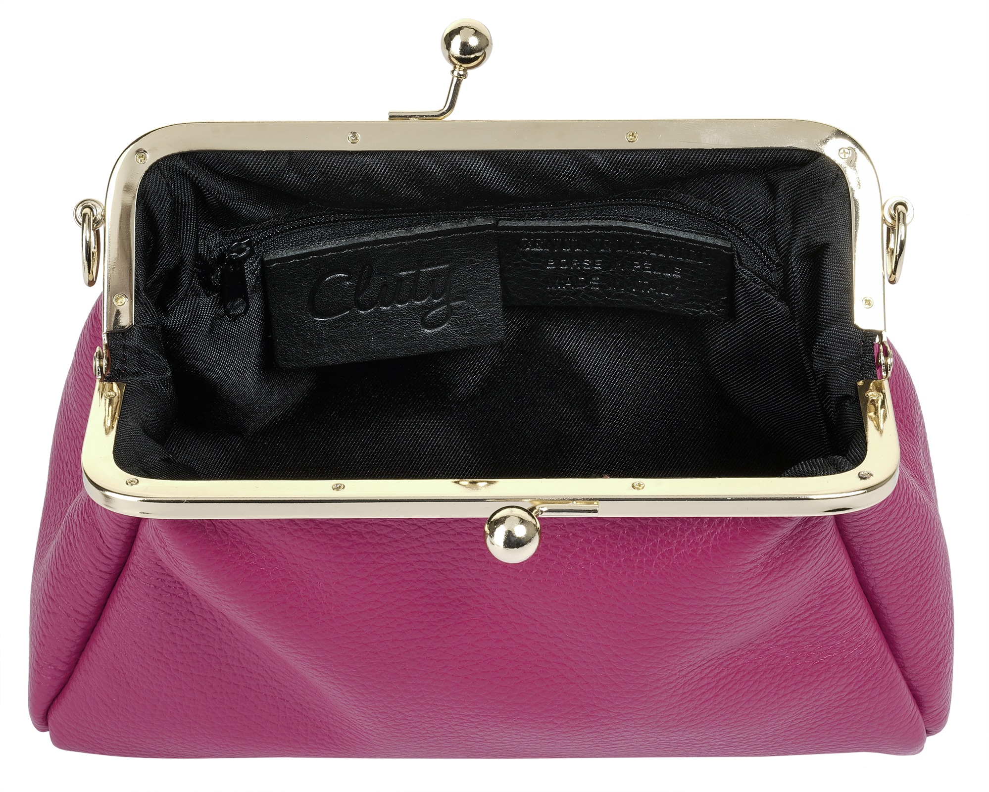 Cluty Abendtasche, echt Leder, Made in Italy