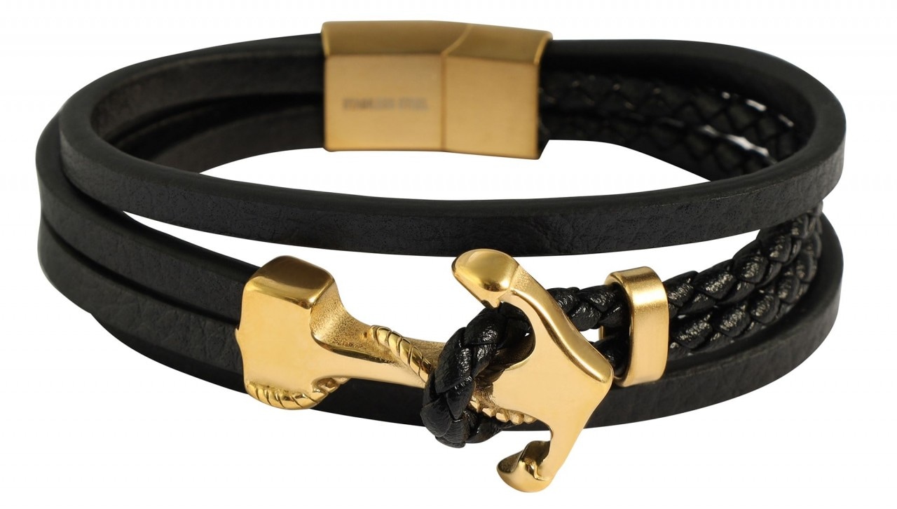 Edelstahlarmband ADELIA´S "Herren Armband aus Edelstahl" Gr. 21, silber, Armbänder, Herren, 21, Edelstahl, Edelstahlarmband