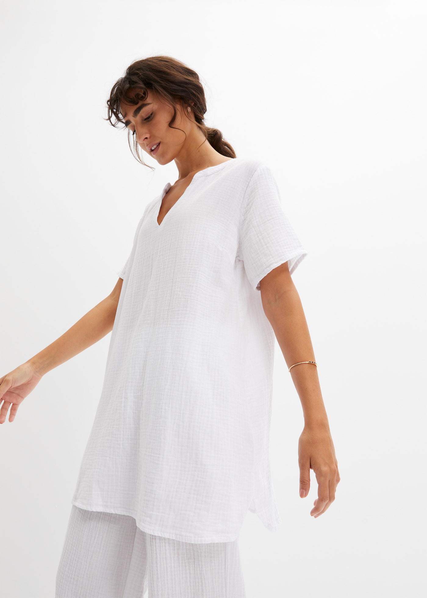 bonprix Longtunika für entspannten Look, Regular Fit, Kurzarm-Design
