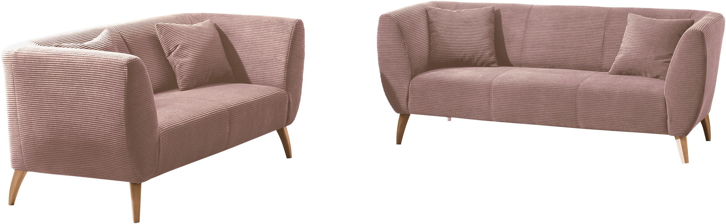 Home affaire Polstergarnitur "Colori modern und bequem, schmale Armlehnen, tolle Detailverarbeitung" Set, 3-Sitzer und 2-Sitzer, 2 Stk. tlg. zwei verschiedene Fußfarben wählbar
