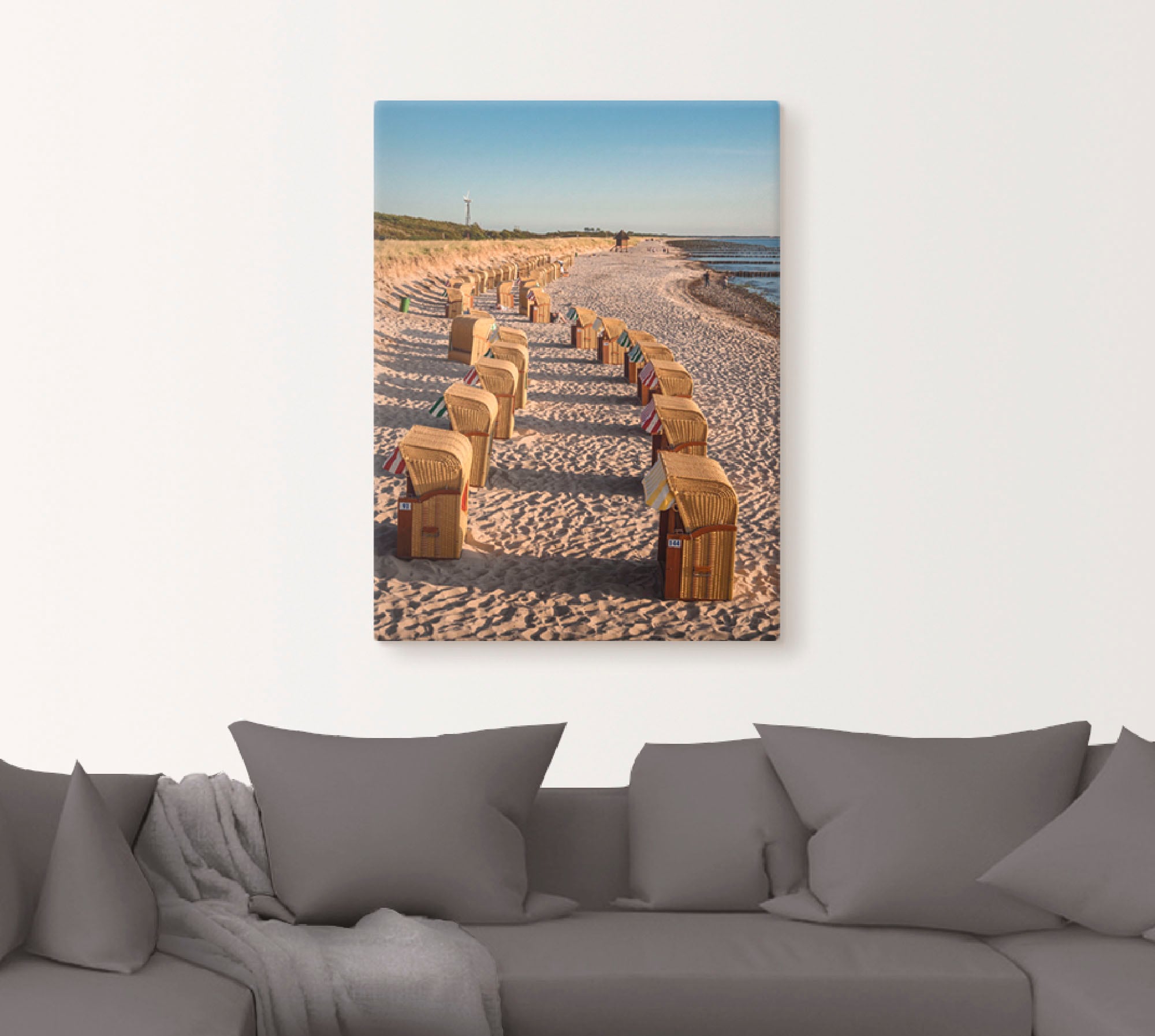 Artland Leinwandbild »Strandkörbe Ostseeküste in Wustrow«, Gewässer, (1 St.), auf Keilrahmen gespannt