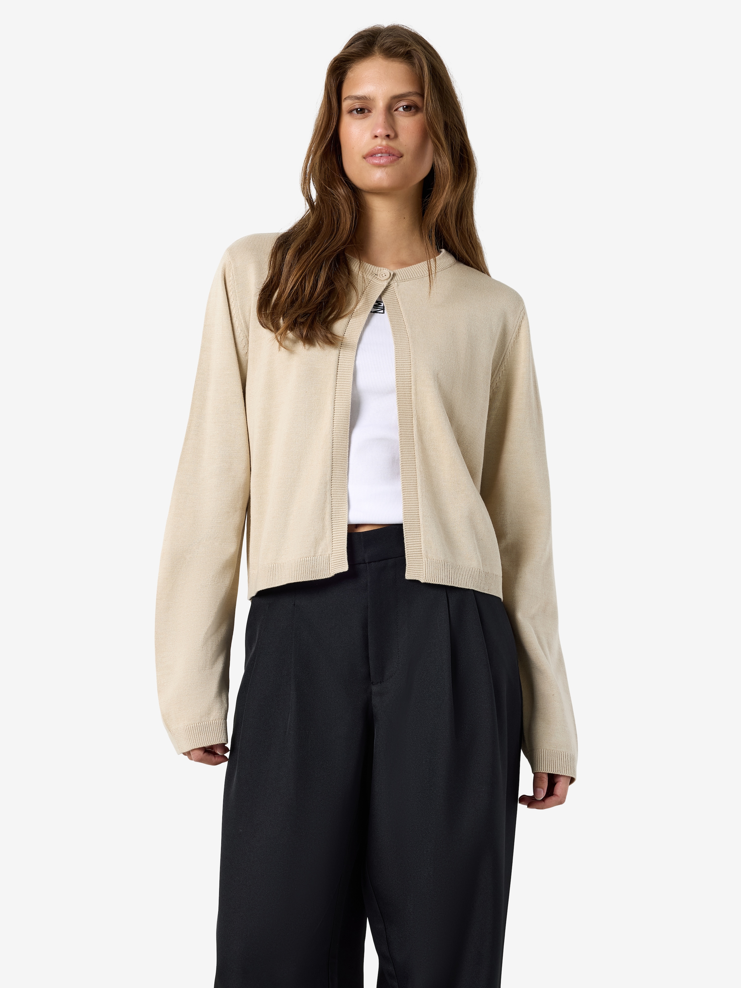 Noisy may Strickjacke "NMMAYSA L/S O-NECK KNIT CARDIGAN NOOS" Baumwollmischung, regular fit