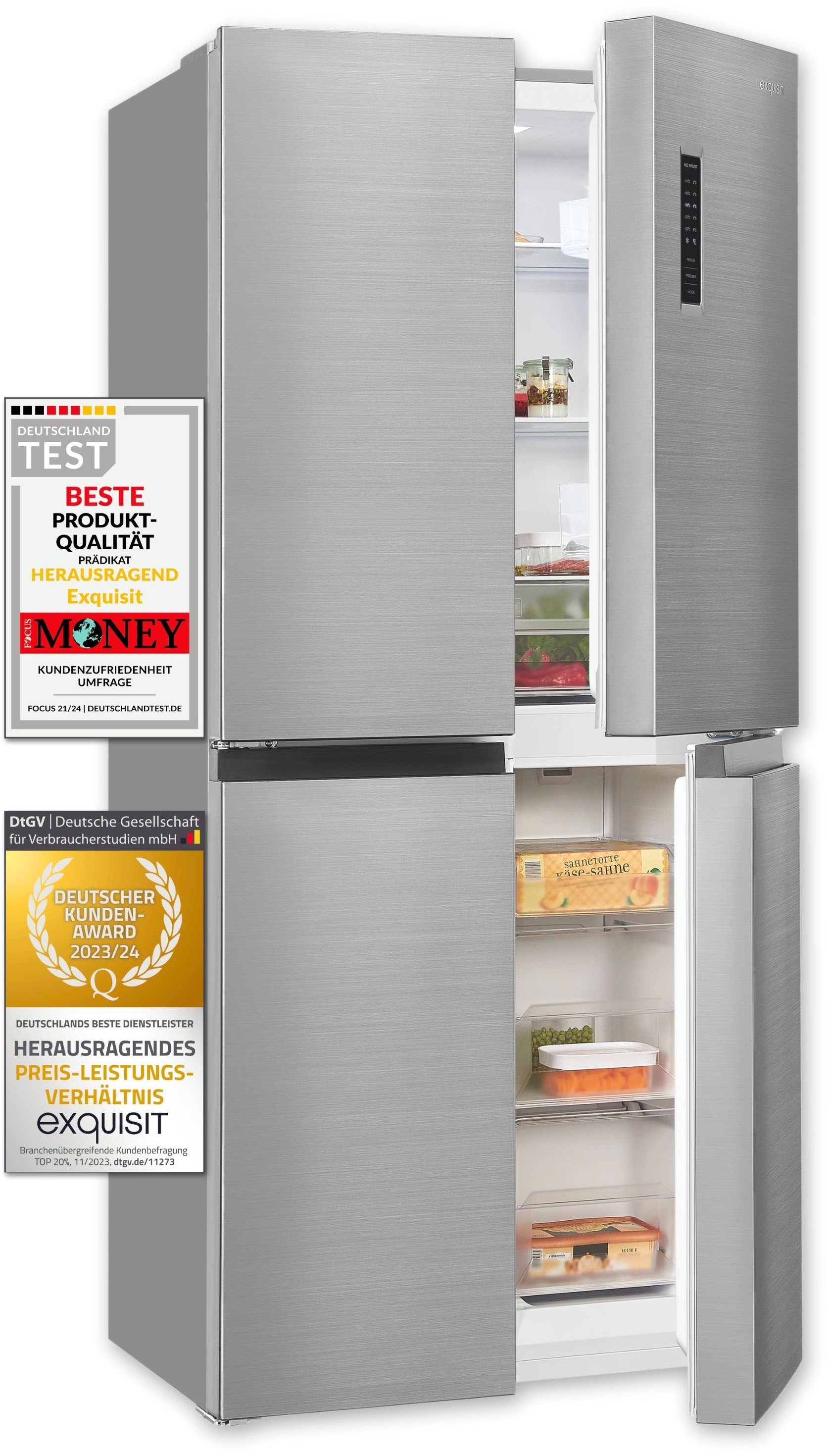 exquisit Multi Door "MD365-125-040D inoxlook" 180 cm hoch 79 cm breit Kein günstig online kaufen