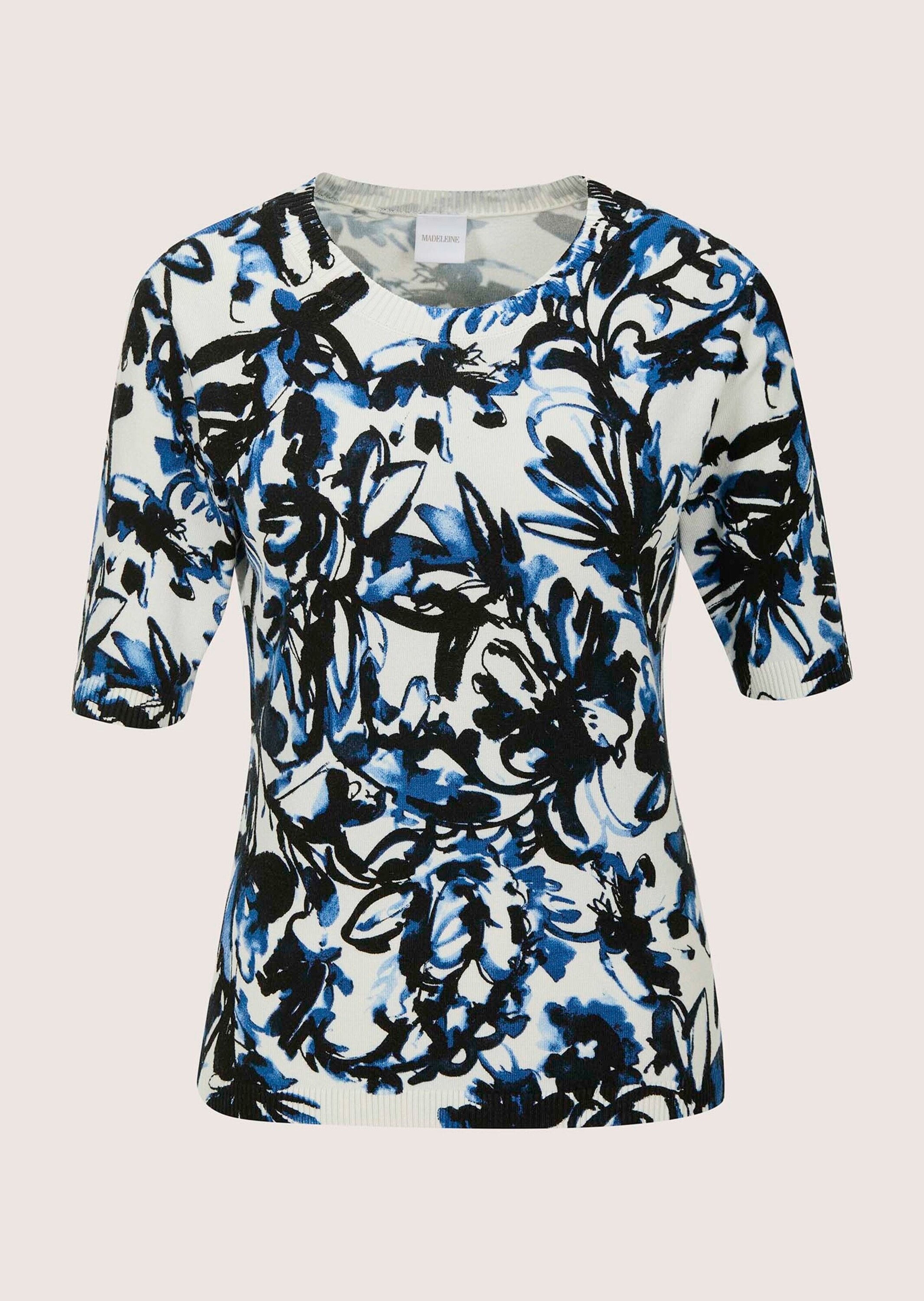 MADELEINE Longpullover "Strickpullover Glattstrickpullover mit Unikat-Print günstig online kaufen