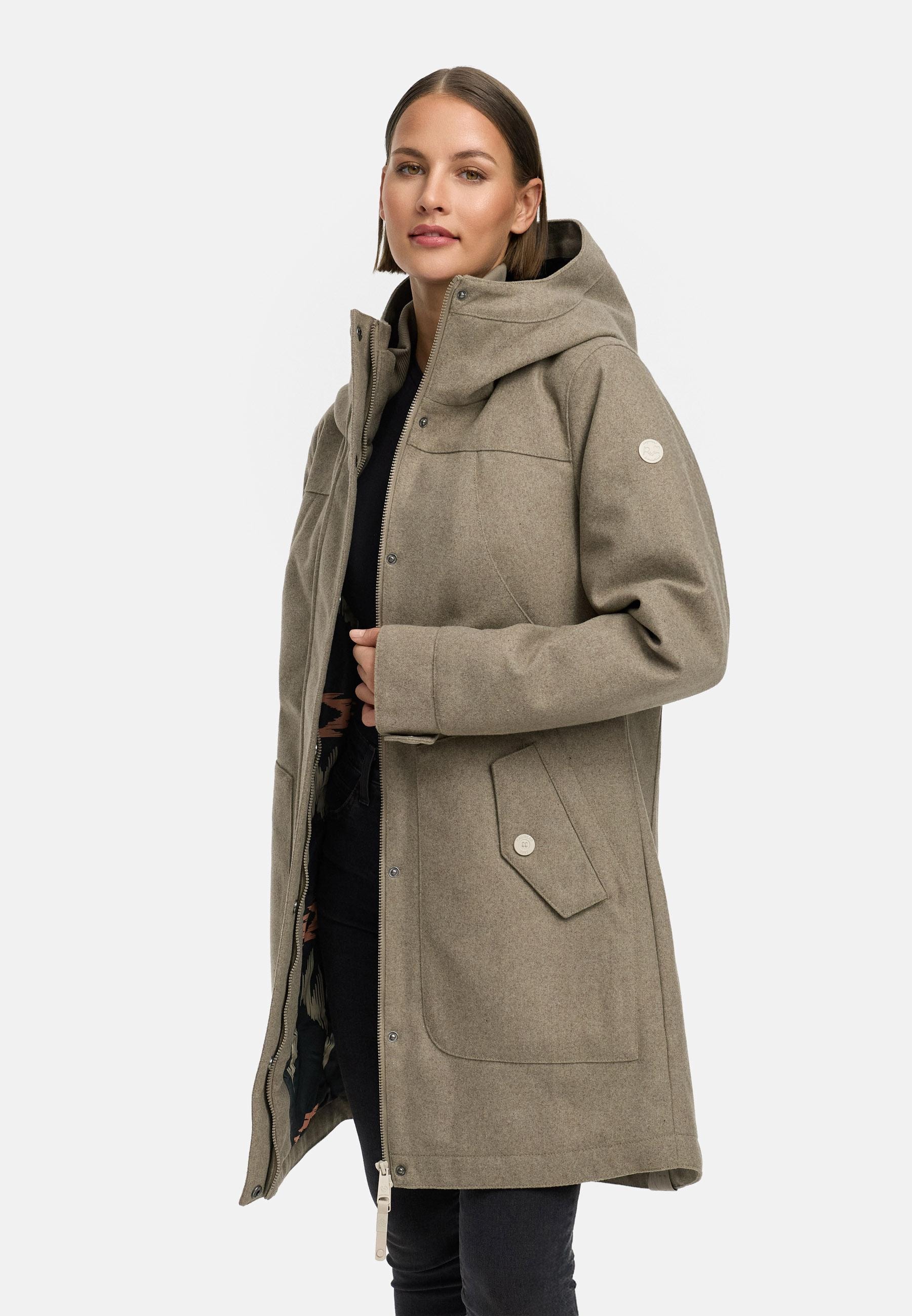Ragwear Wintermantel »Jannisa Coat« Klassischer Damen Kurzmantel mit Kapuze