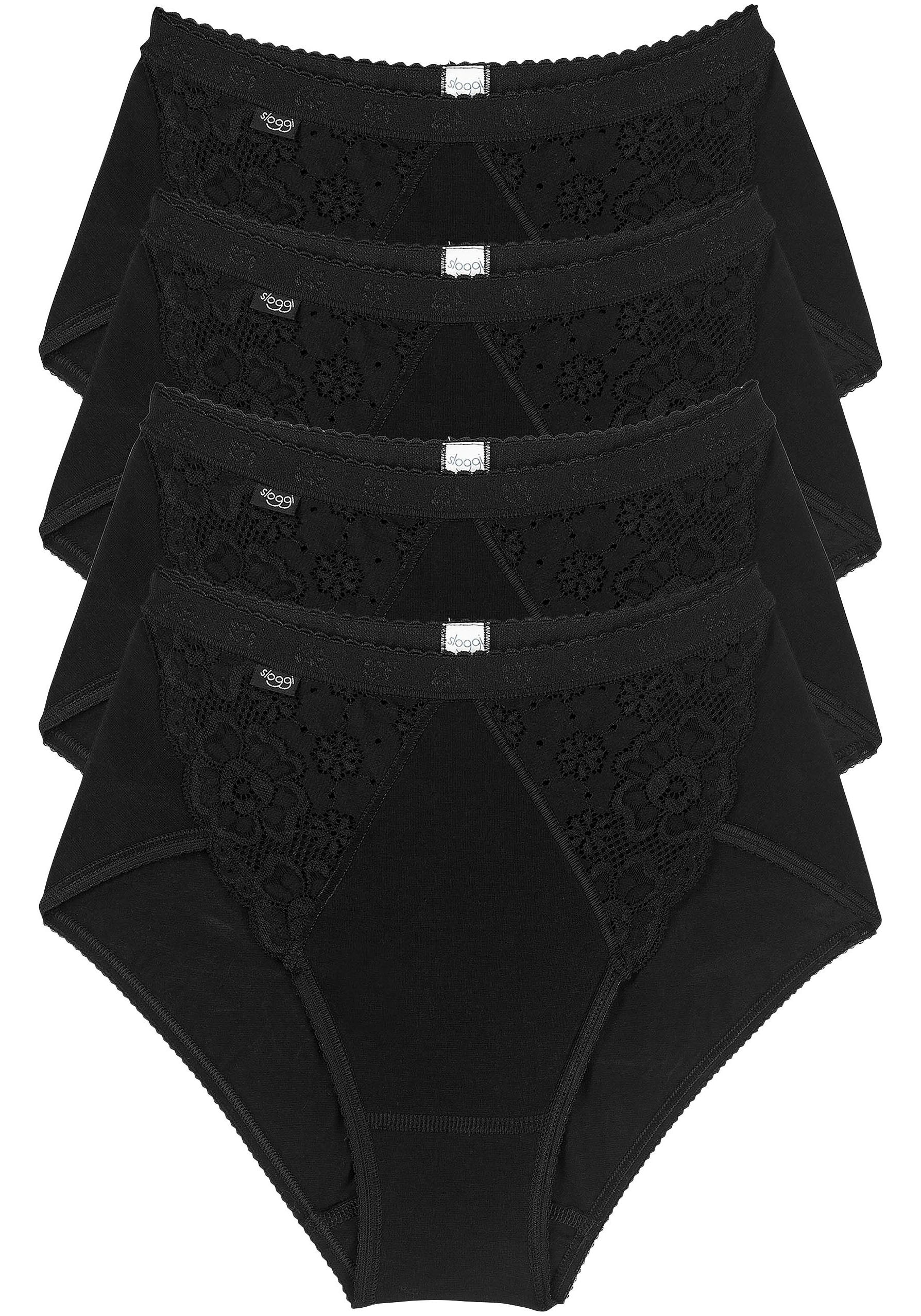 sloggi Midislip "Chic", (4er Pack), elastische Spitzeneinsätze, weiche Näht günstig online kaufen