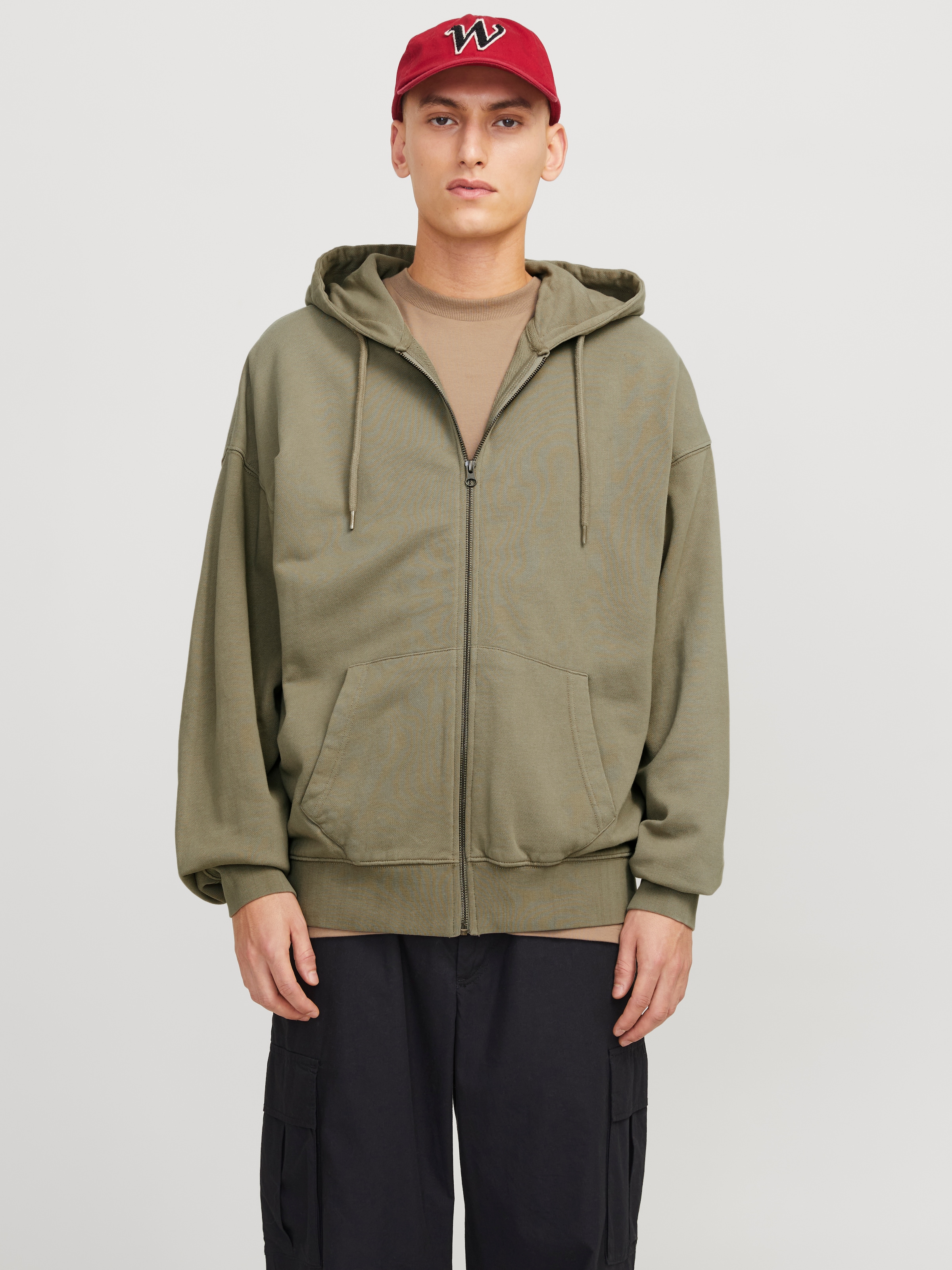 Jack & Jones Kapuzensweatjacke "JJECHARGE FADED SWEAT ZIP HOOD NOOS", mit Kapuze