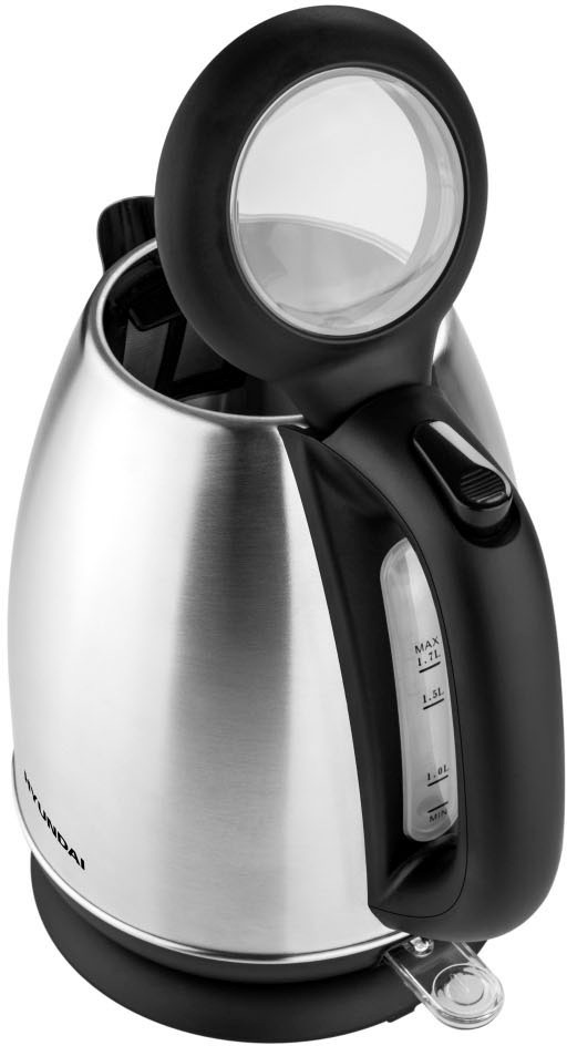 Hyundai Wasserkocher »VK302«, 1,7 l, 2200 W, Edelstahl, Doppelsicherheitssystem, transparenter Deckel