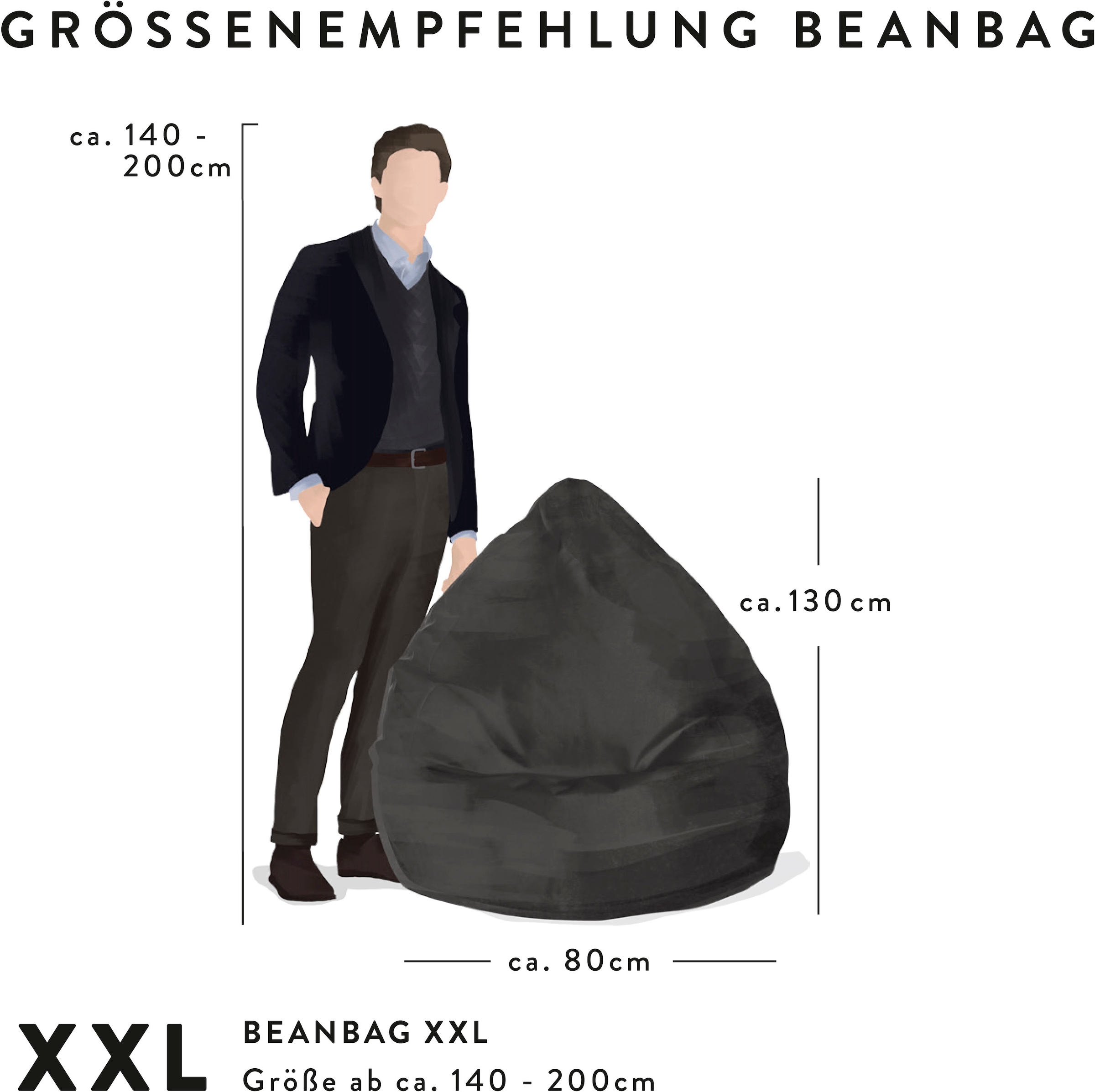 Magma Heimtex Sitzsack »BeanBag WOOLLY«, (1 St.)