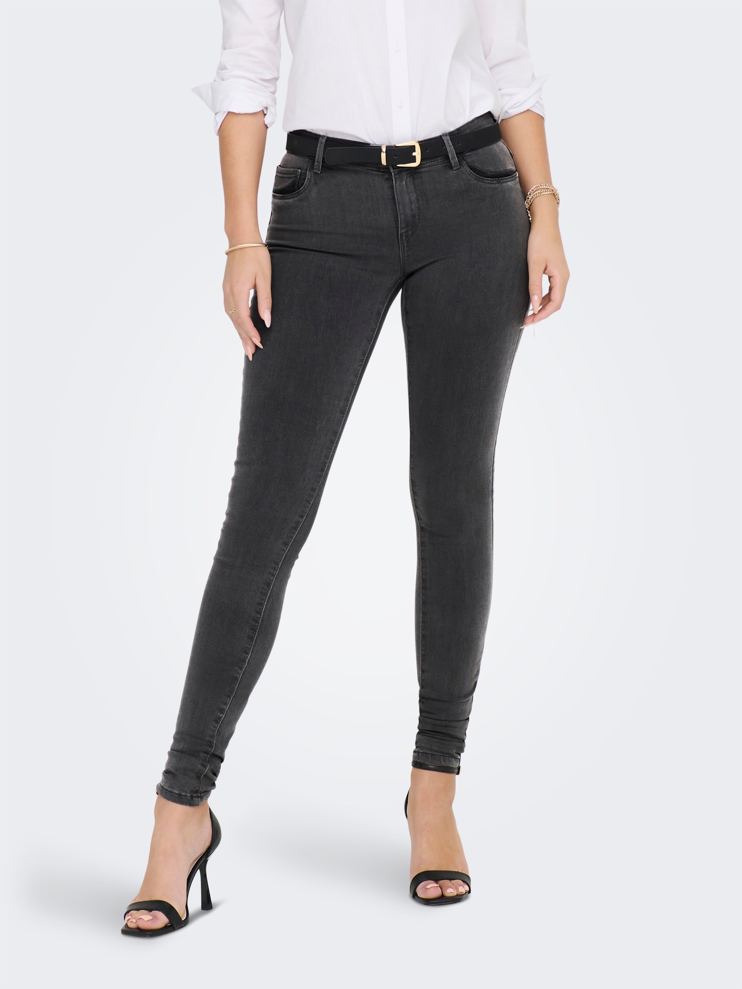 ONLY Skinny-fit-Jeans "ONLRAIN LIFE REG SKINNY DNM" mit Gürtelschlaufen günstig online kaufen