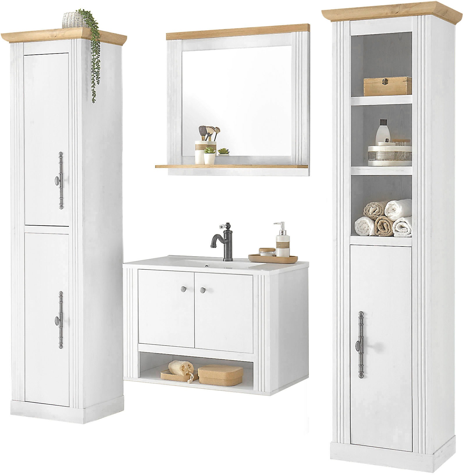 OTTO home Badmöbel-Set "WESTMINSTER, Bad im Landhausstil, 4-teiliges Badezi günstig online kaufen