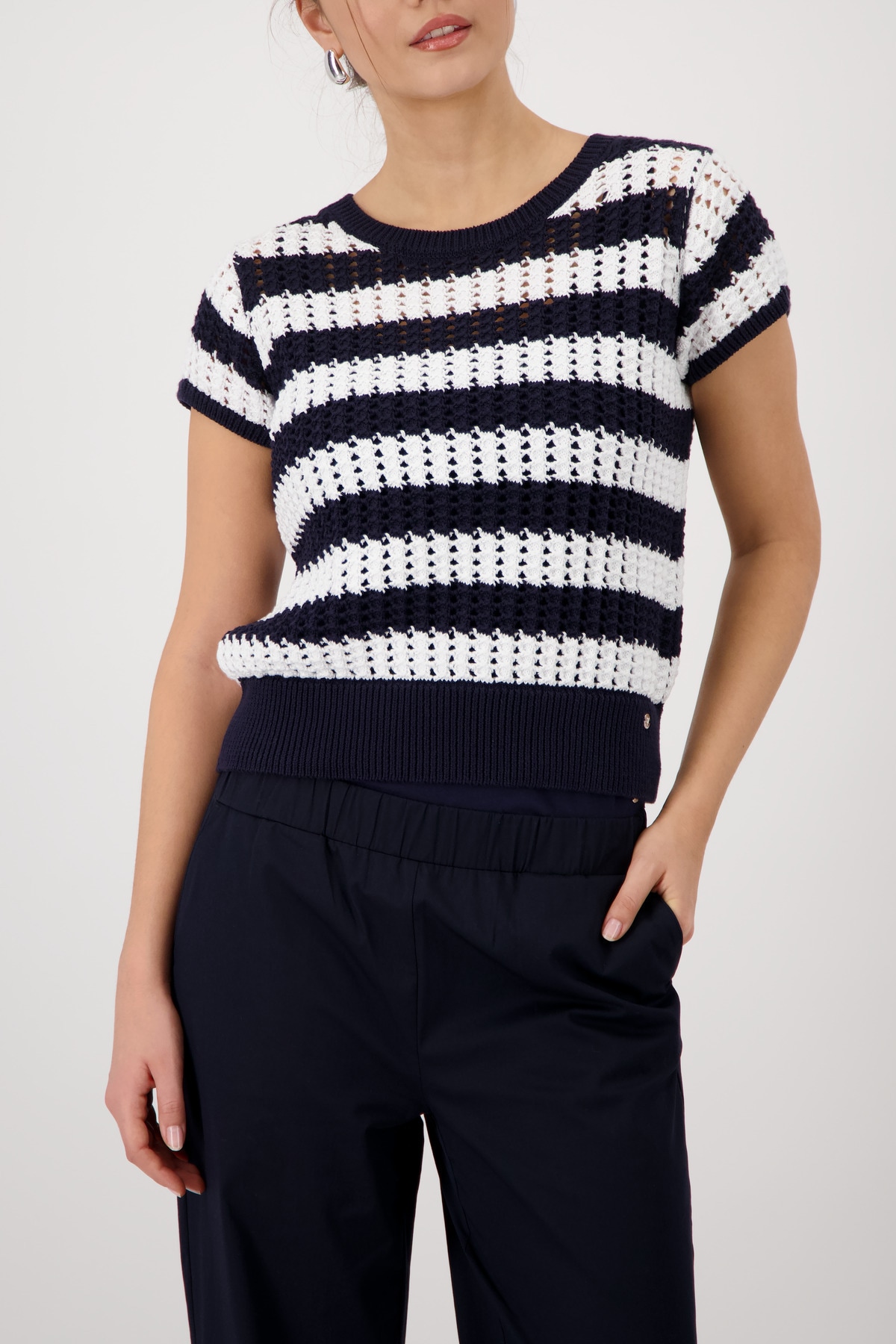Monari Strickpullover Regular fit mit Ajour-Muster
