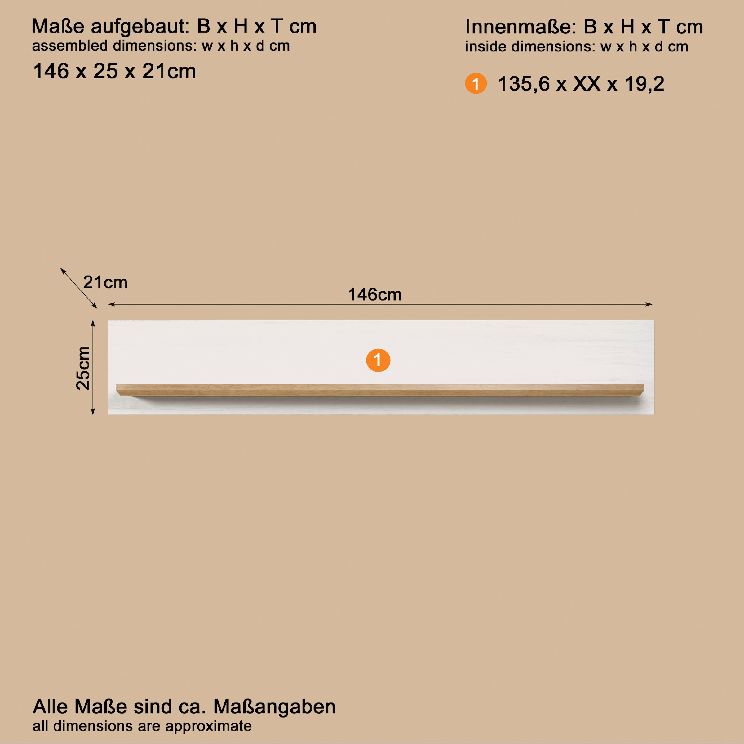 Home affaire Wandboard »Nybro« Breite 146 cm