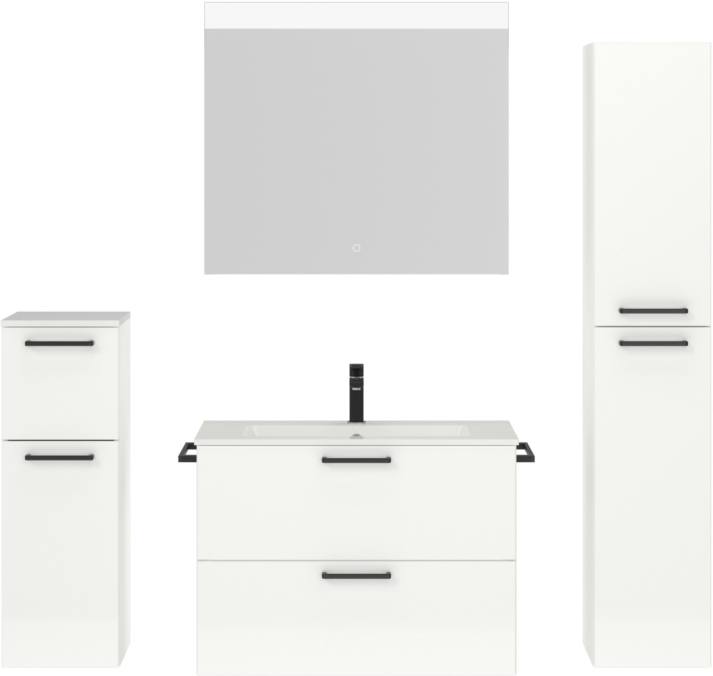 nobilia Badmöbel-Set "Tolvina" vormontiert, mit Soft-Close, 4 Stk. tlg. günstig online kaufen