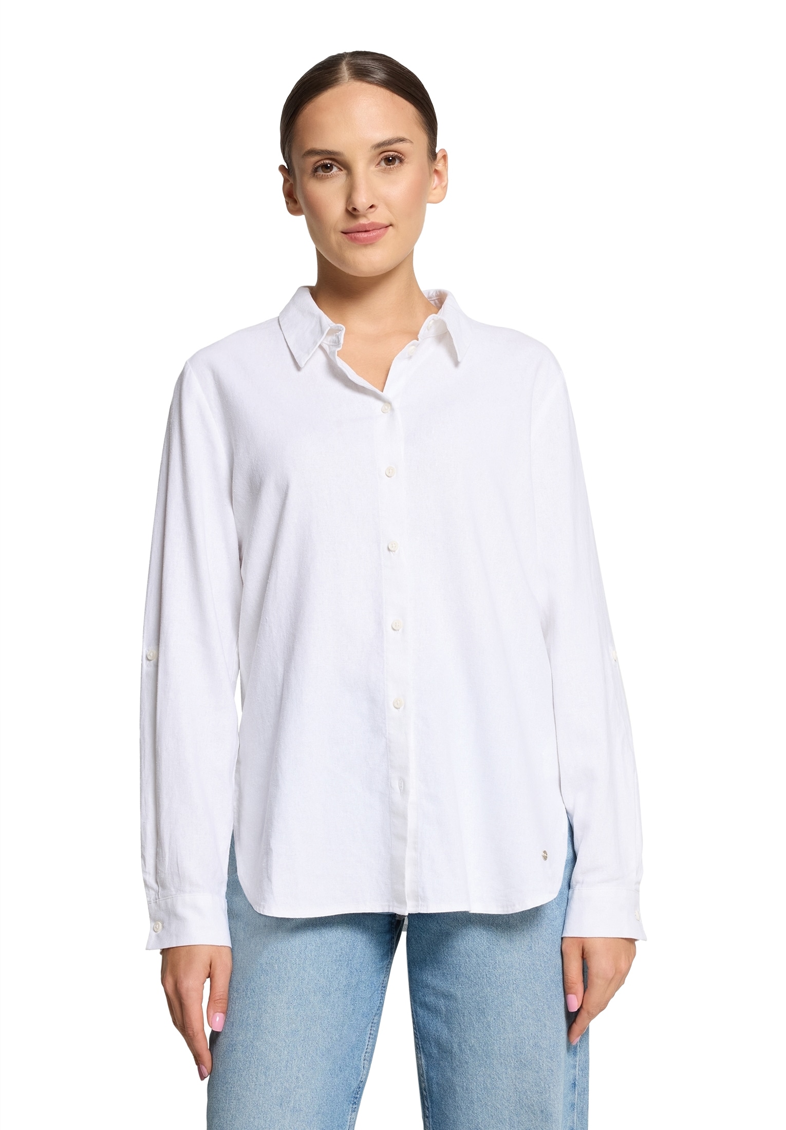 Betty&Co Kurzarmbluse "Betty & Co Damen Leinenbluse langarm" günstig online kaufen