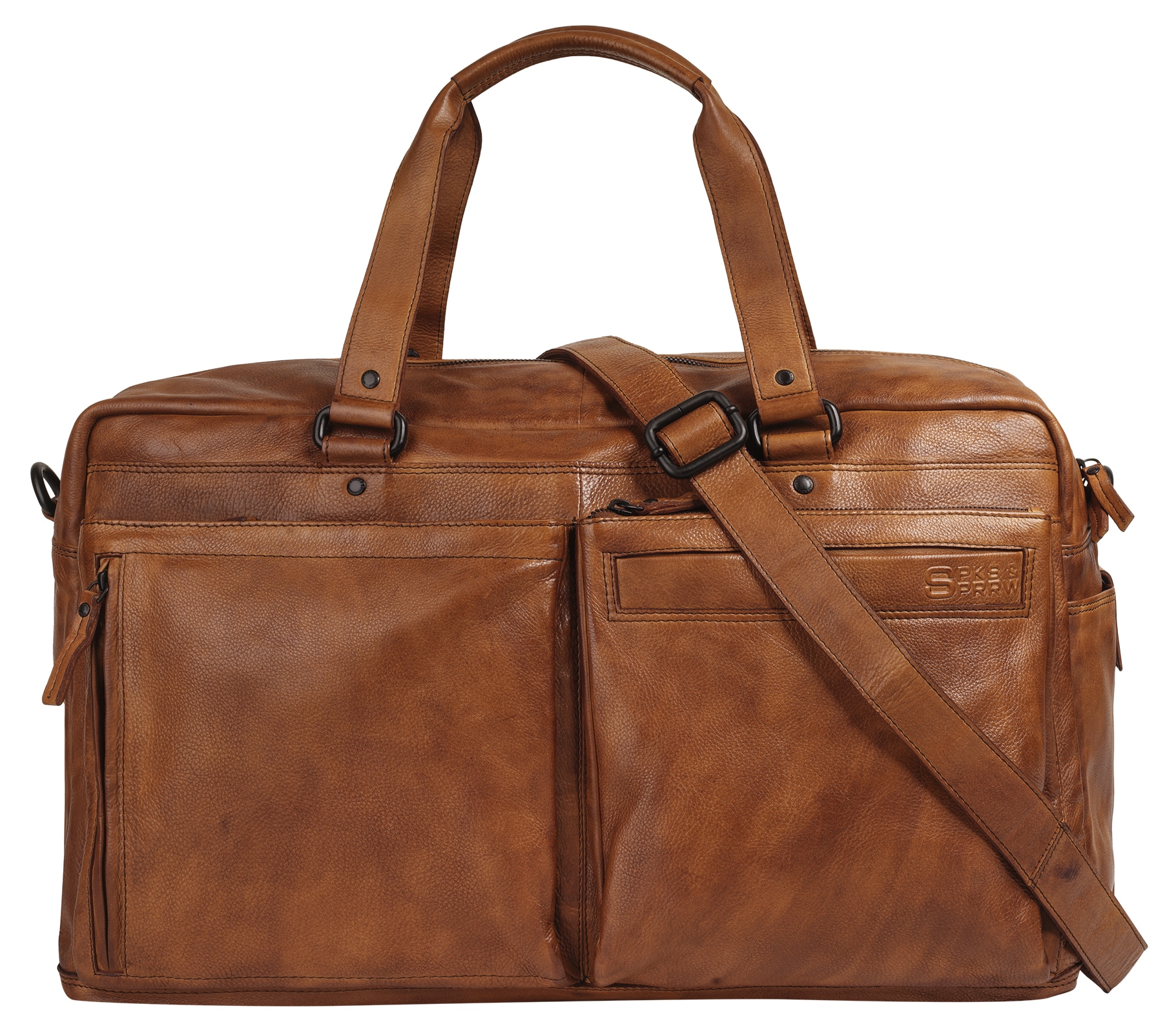 Reisetasche "SPIKES & SPARROW Herren, Damen Reisetasche echt Leder", SPIKES & SPARROW, braun, Leder, Taschen, echt Leder