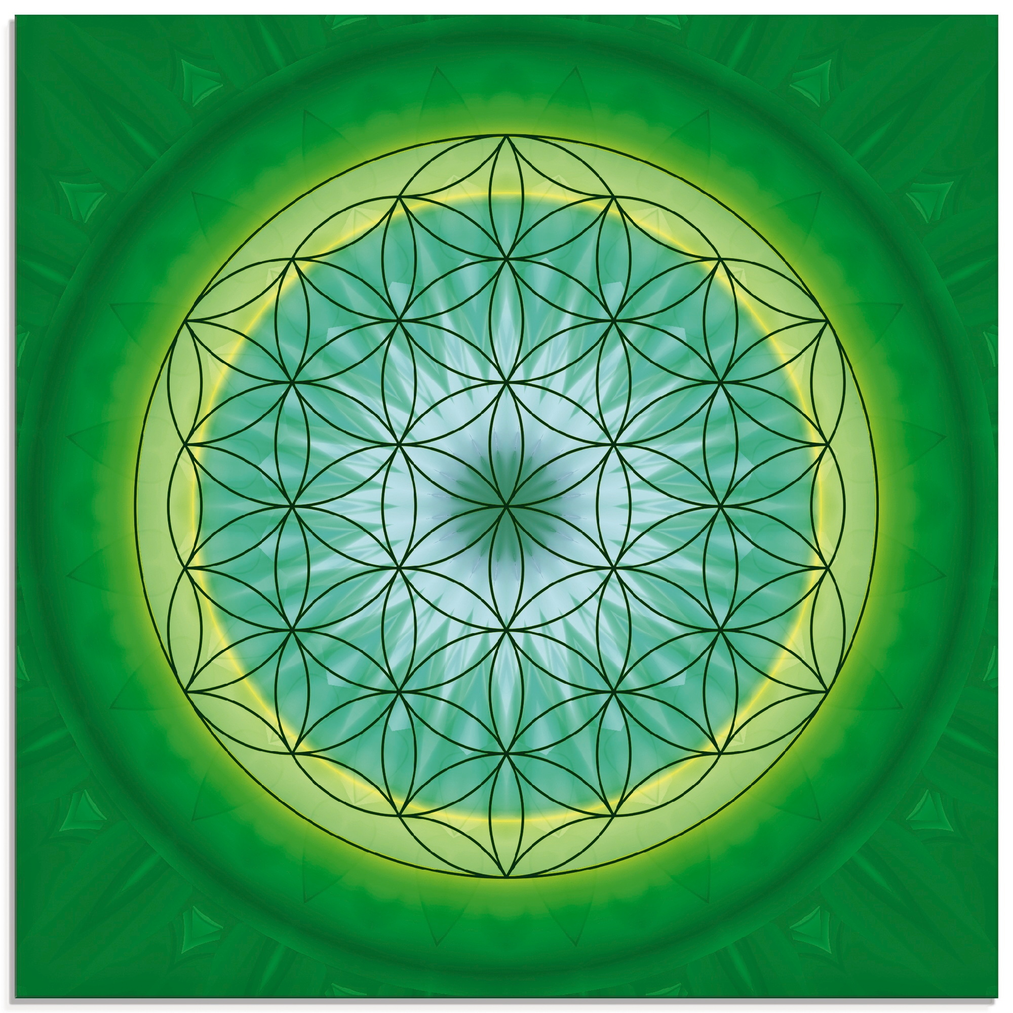 Artland Glasbild "Blume des Lebens 3", Muster, (1 St.), in verschiedenen Größen