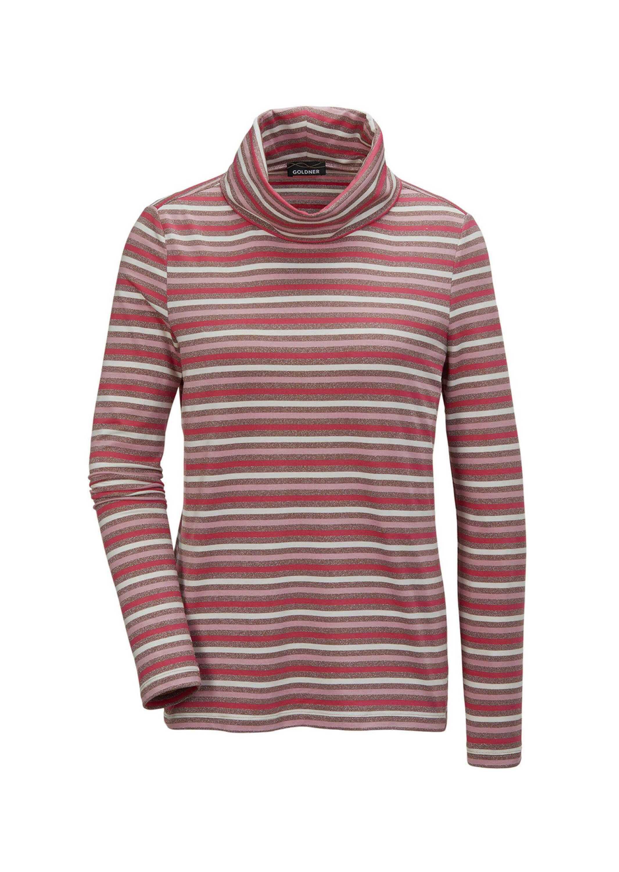 GOLDNER Longpullover "Kurzgröße Kratzfreies Ringelshirt mit soften Glanzgar günstig online kaufen