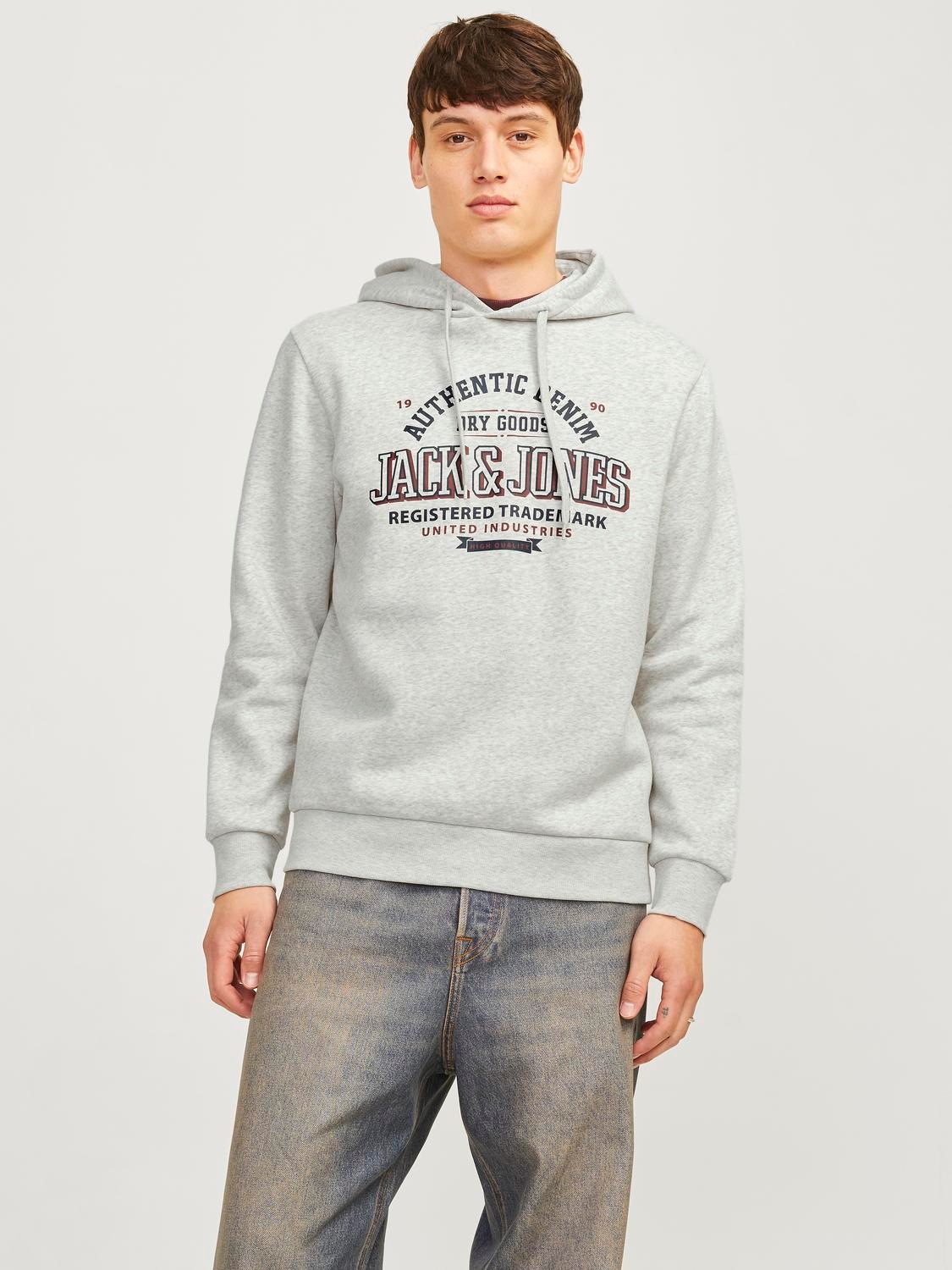 Jack & Jones "JJELOGO SWEAT HOOD 2 COL 24/25 NOOS", mit Logo Print günstig online kaufen