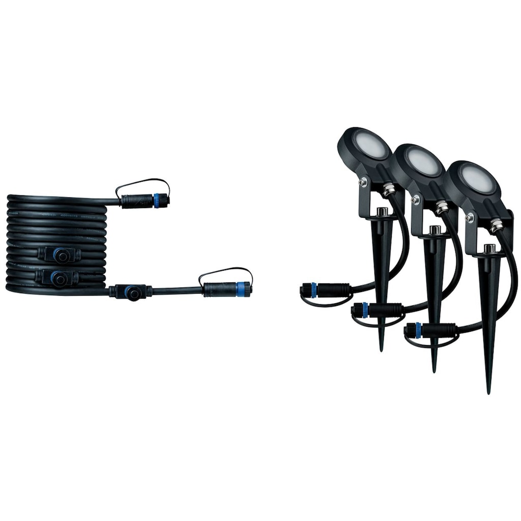 Paulmann LED Gartenstrahler »Plug & Shine«, 3 flammig-flammig, LED-Modul, IP67, 3er Set