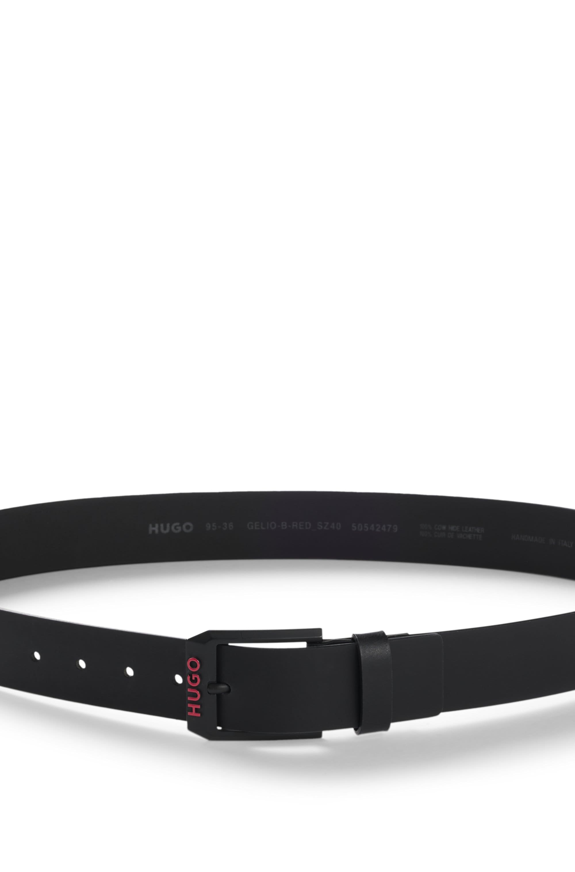 HUGO Ledergürtel »Gelio-B-Red Sz40« mit Markenschriftzug auf der Schließe