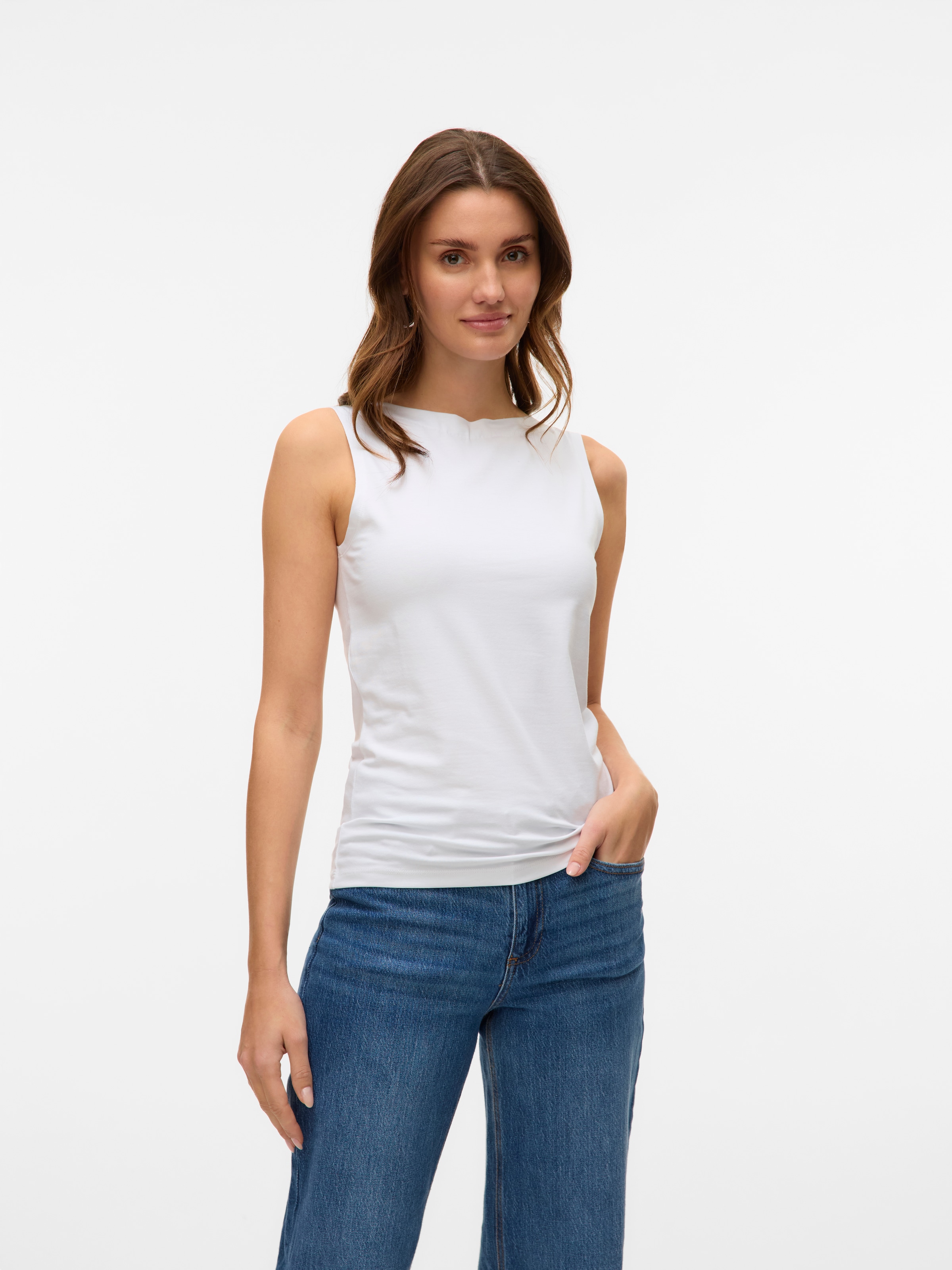 Vero Moda Shirttop "VMPANDA MODAL SL TOP JRS NOOS" Baumwollmischung, slim f günstig online kaufen