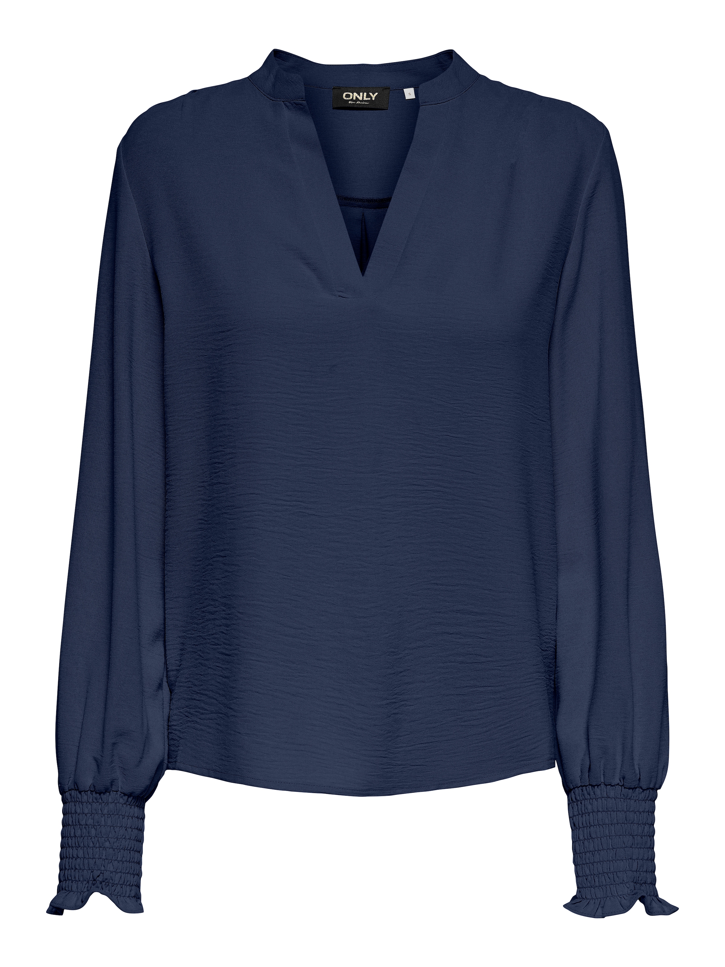 ONLY »ONLMETTE V-NECK LS SMOCK TOP NOOS WVN« Kunstfaser, regular fit