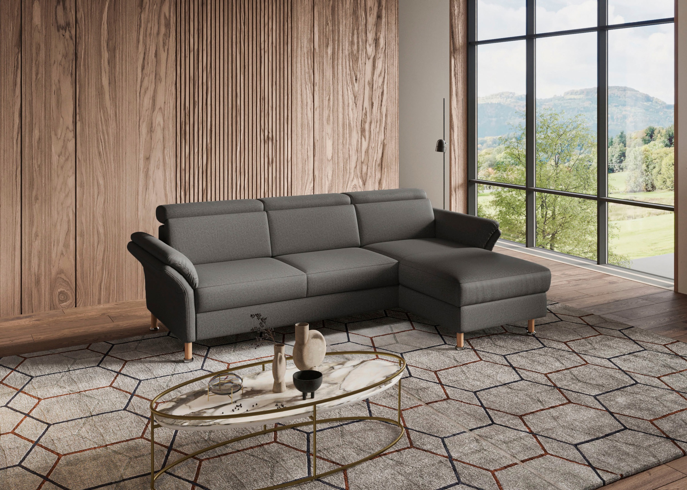 Home affaire Ecksofa »Calypso L-Form«, mit motorischen Funktionen im Sofa und Recamiere