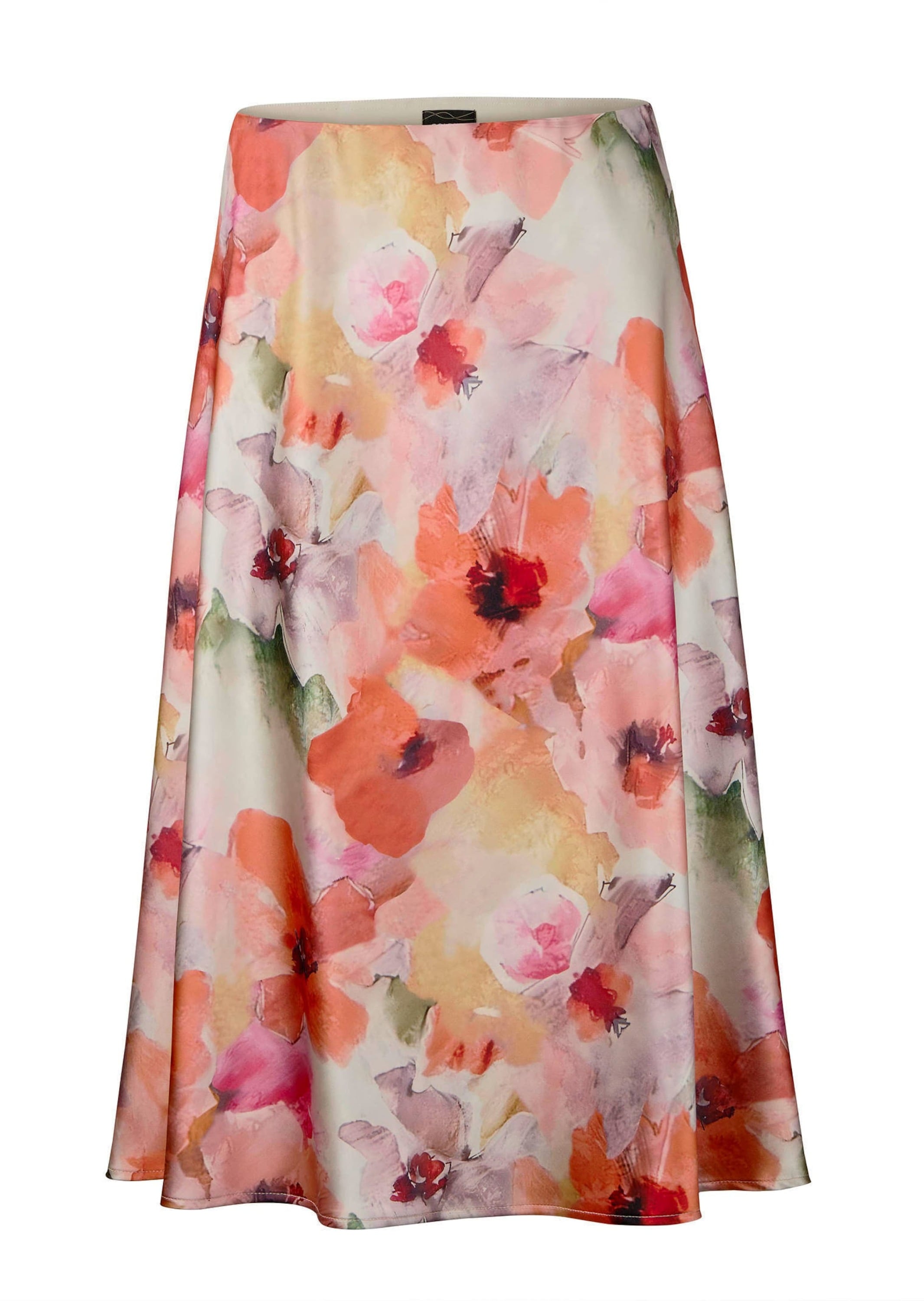 GOLDNER Schlupfrock "Kurzgröße Glänzender Midirock in floralem Druck" Mit n günstig online kaufen