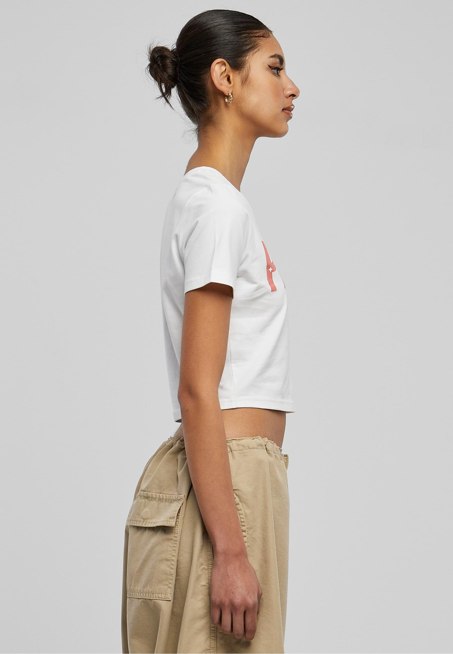 Miss Tee Kurzarmshirt »Miss Tee Damen Peaches Cropped Tee«, (1 tlg.)