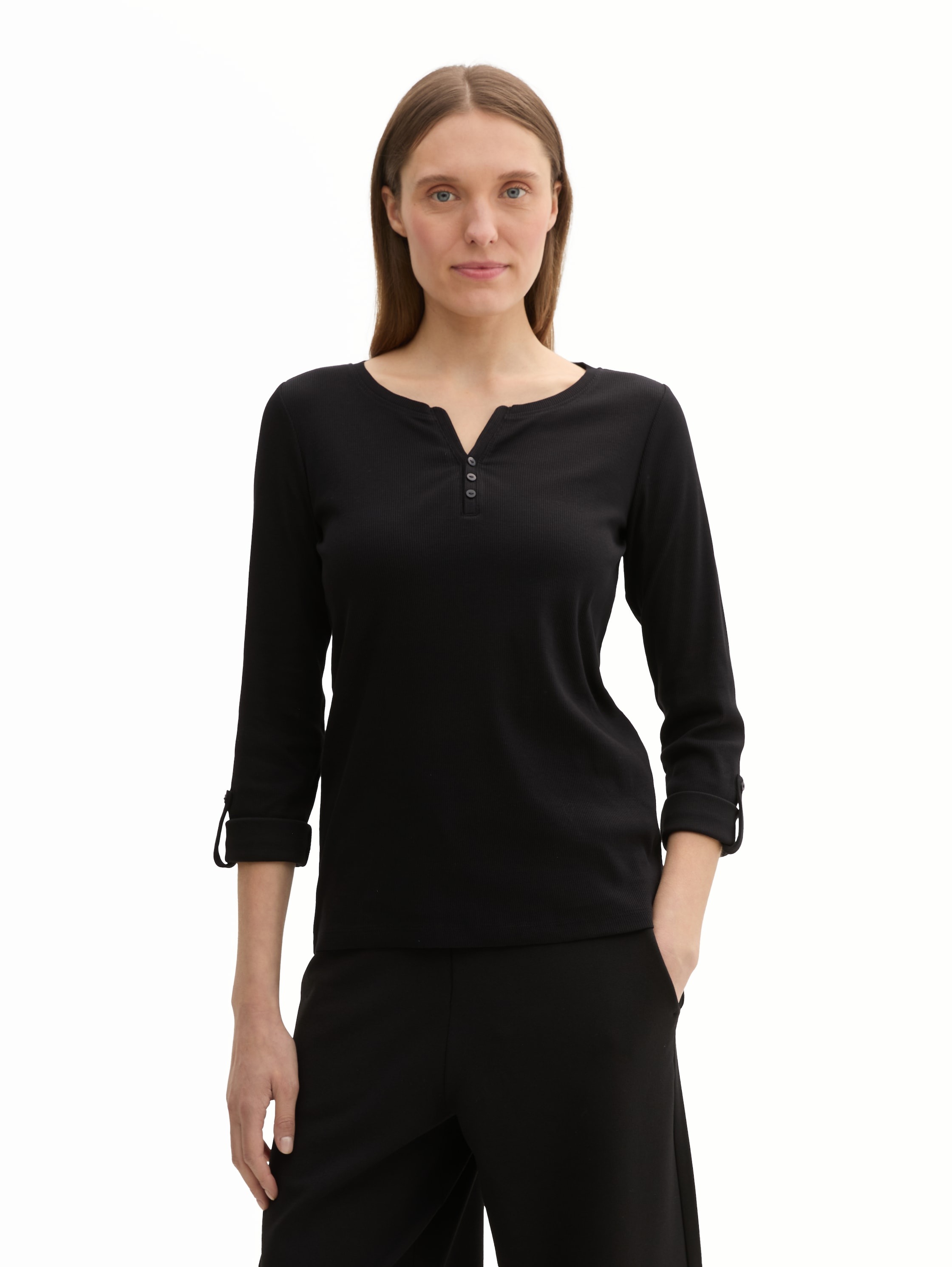 TOM TAILOR Henleyshirt, mit Turn-Up-Arm günstig online kaufen