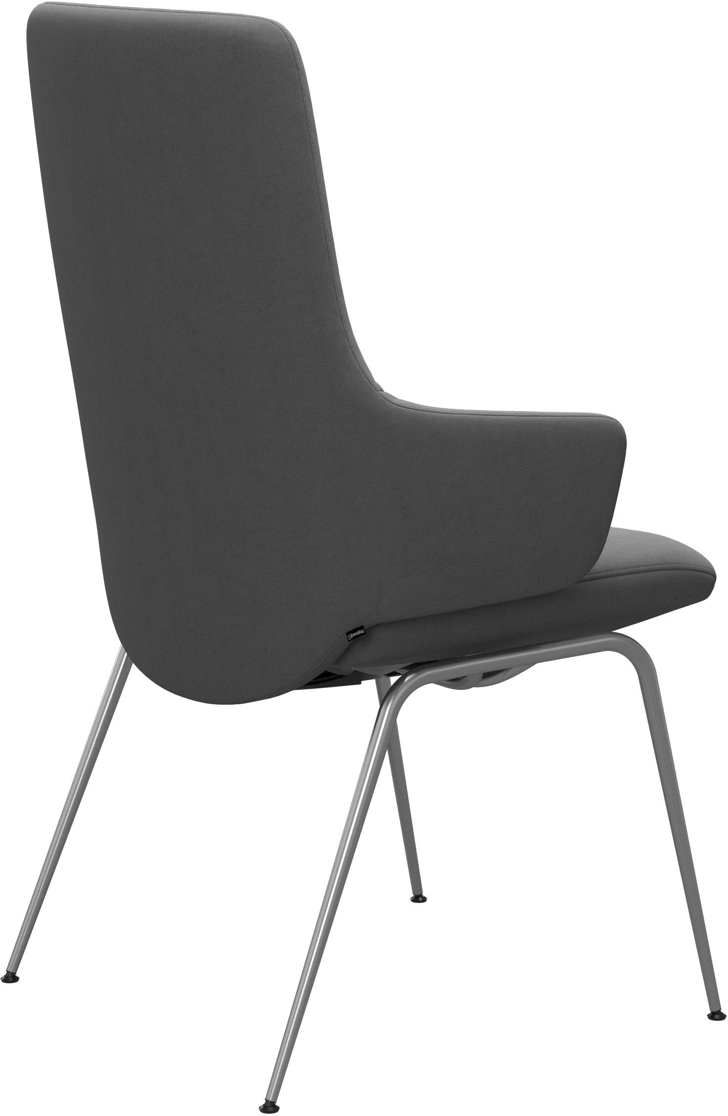 Stressless® Polsterstuhl »Laurel«, Microfaser DINAMICA, High Back mit Armlehne, Größe L, mit Beinen aus Stahl in Schwarz matt