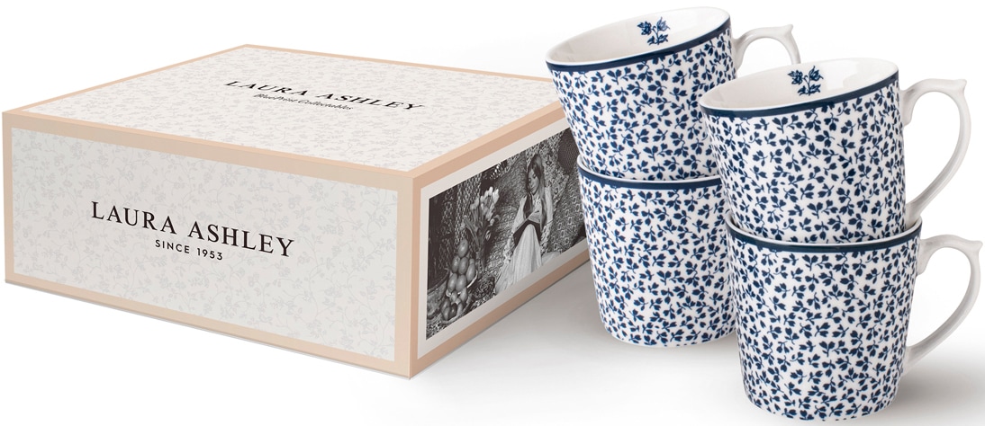 LAURA ASHLEY BLUEPRINT COLLECTABLES Becher »4 Becher Floris«, (Set, 4 tlg., 4 Becher), 4-teilig, 320 ml