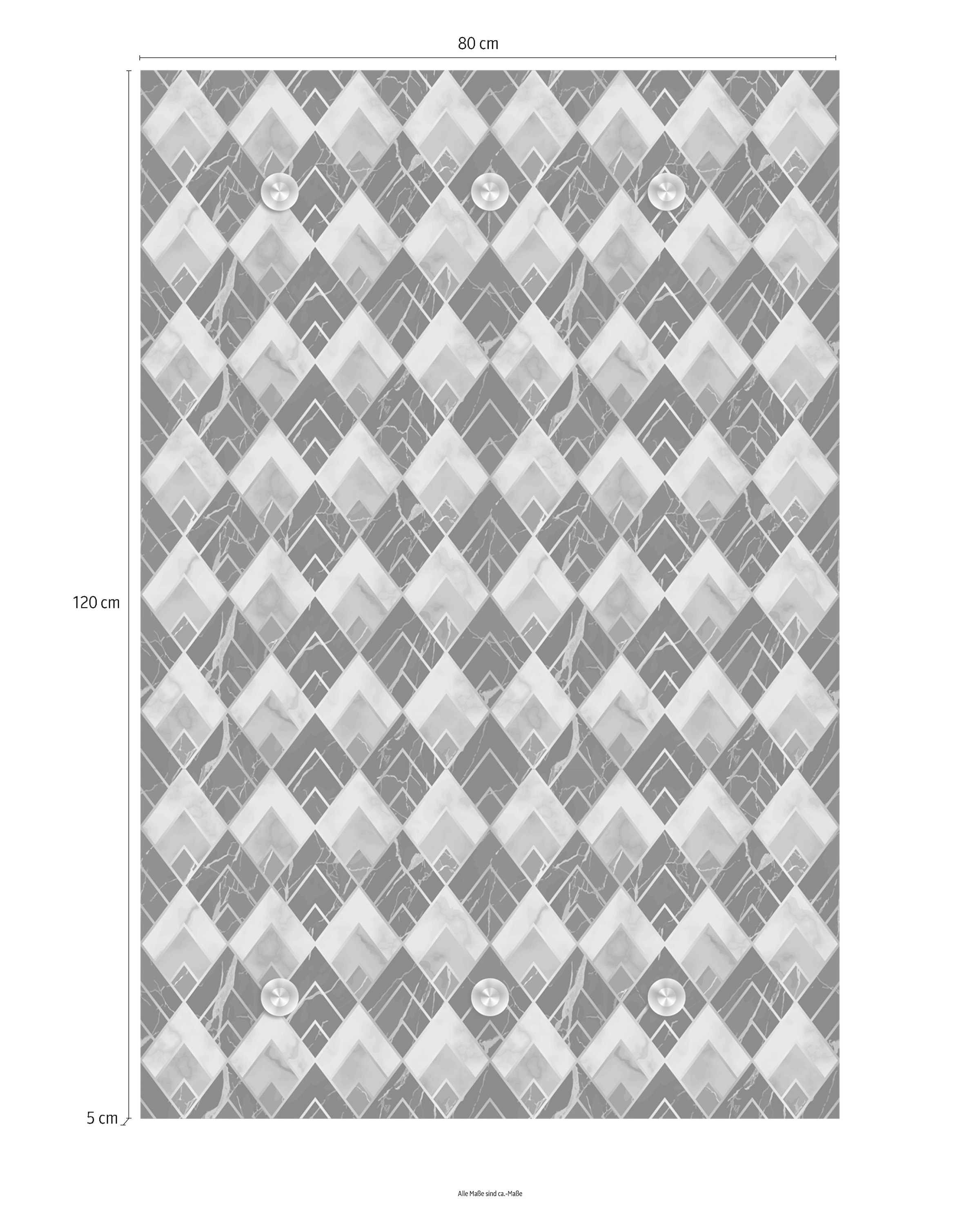 queence Garderobenleiste »Rauten«, mit 6 Haken, 80 x 120 cm