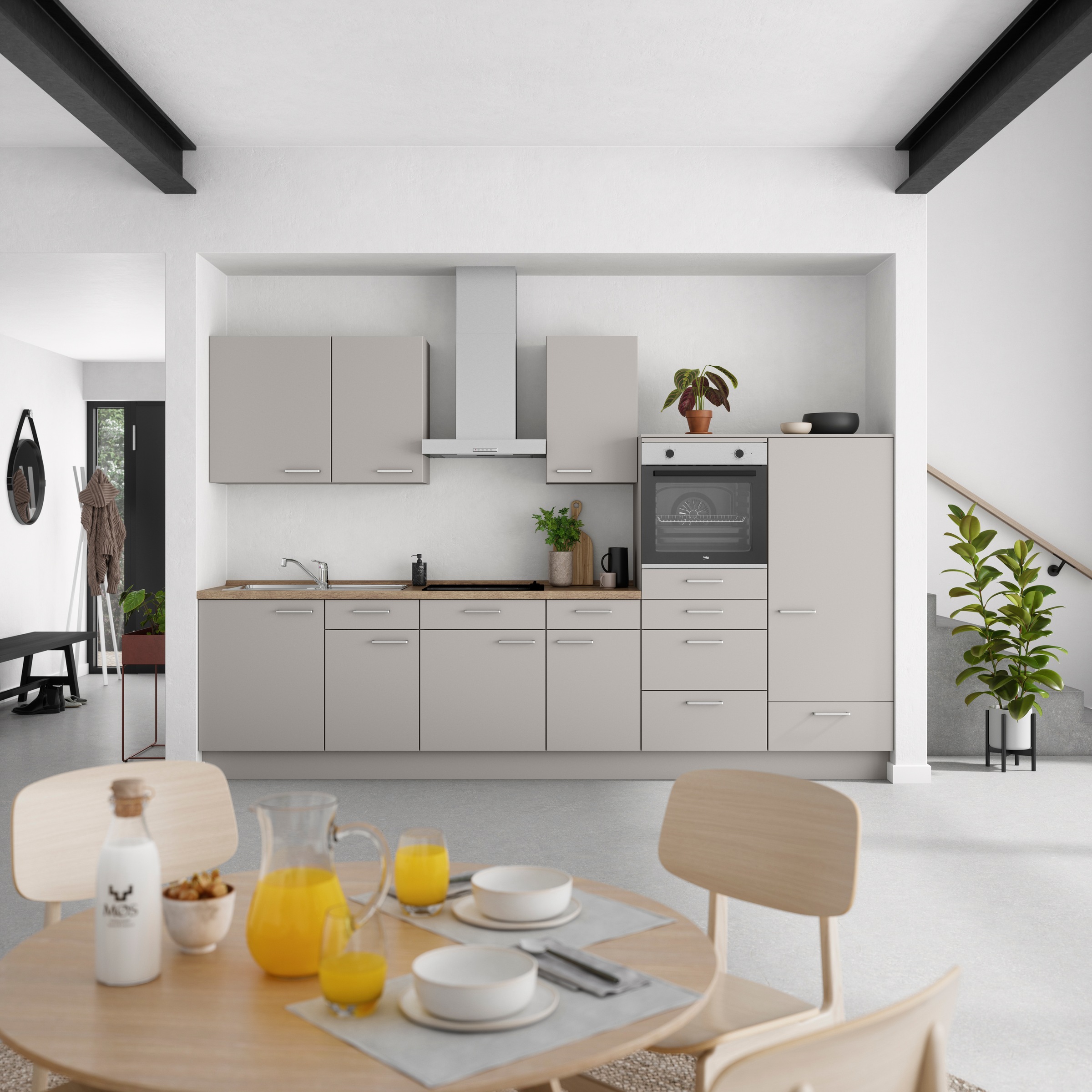 nobilia® Küchenzeile »"Touch I"«, vormontiert, Ausrichtung wählbar, Breite 330 cm, wahlw. mit E-Geräten