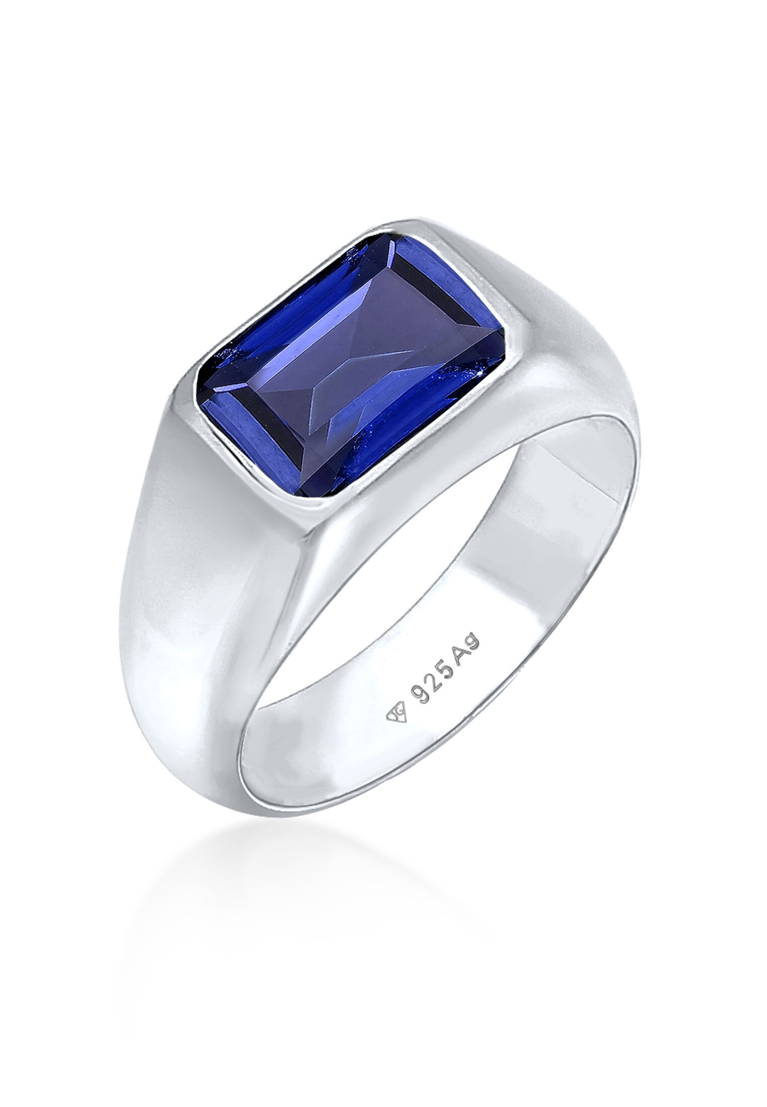 Elli Premium Siegelring »Ring Siegelring Saphir Dunkelblau 925 Sterling Silber«