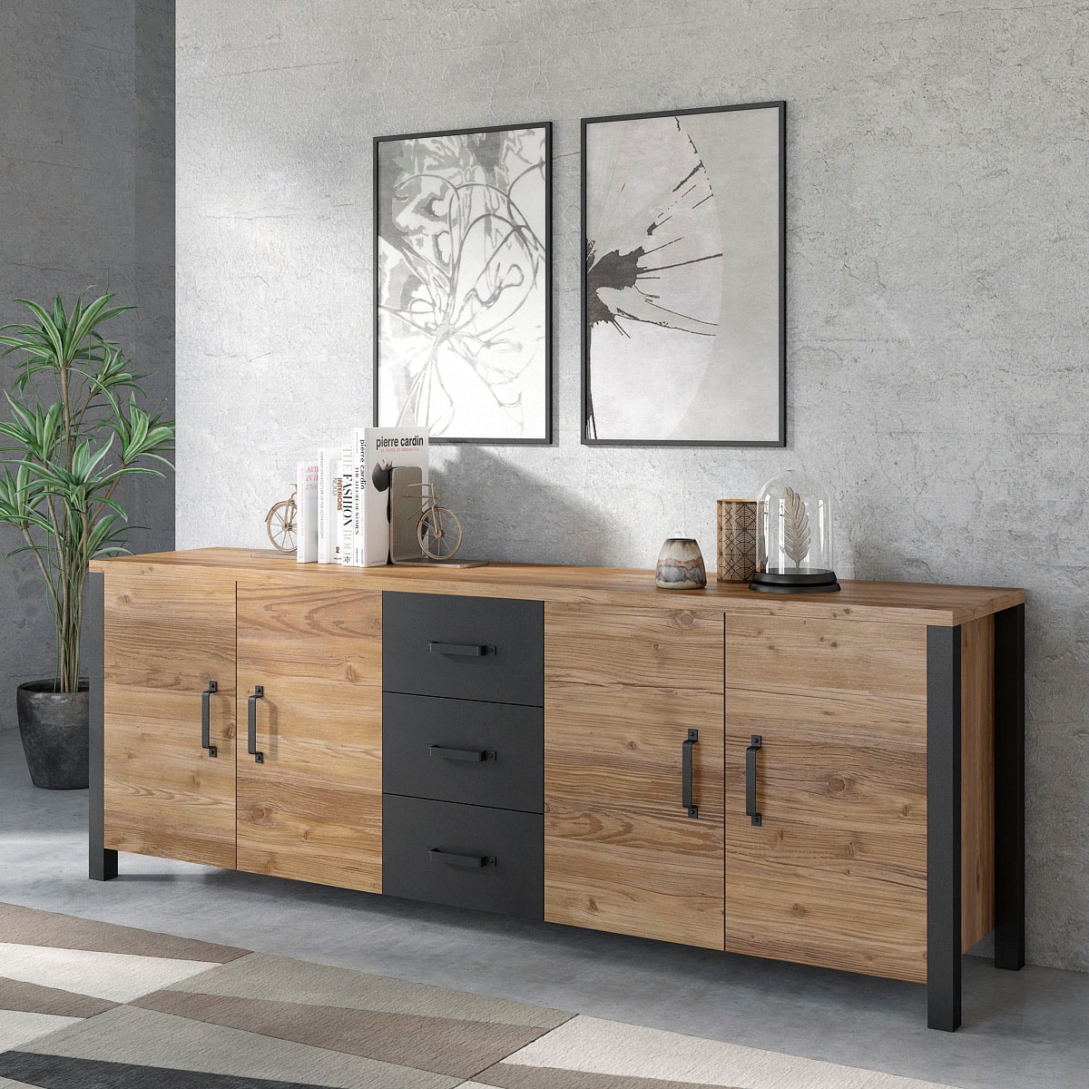 Home affaire Sideboard "Olin", Breite 220cm günstig online kaufen